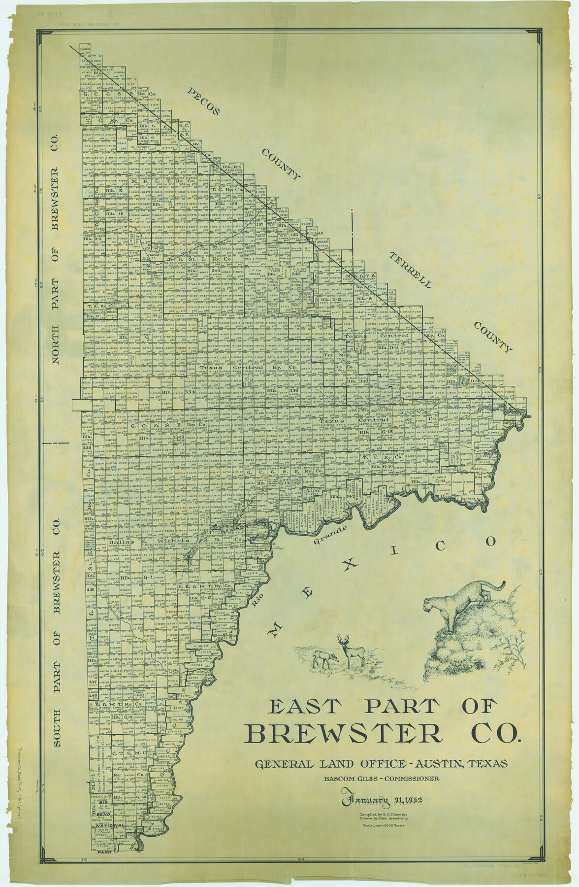 1785, East Part of Brewster Co., General Map Collection