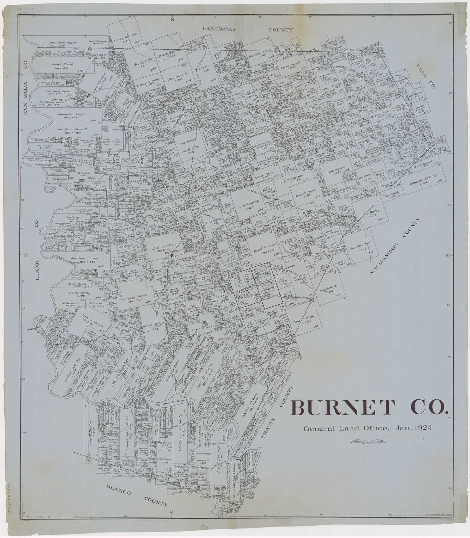 1790, Burnet Co., General Map Collection