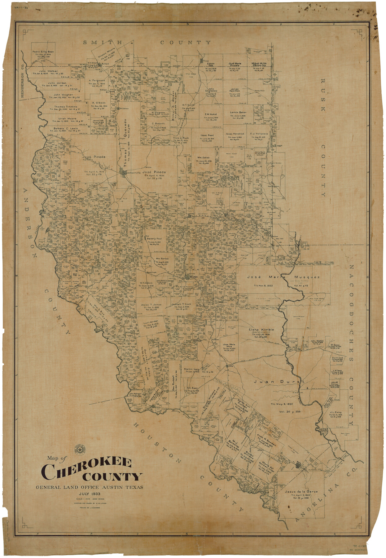 1799, Map of Cherokee County, General Map Collection