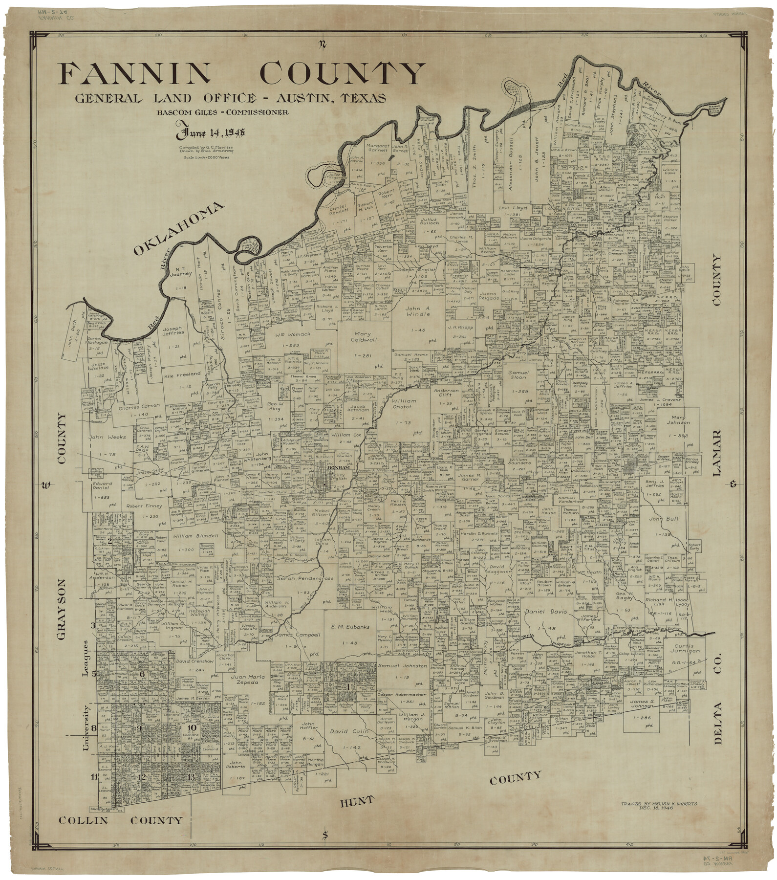 1825, Fannin County, General Map Collection
