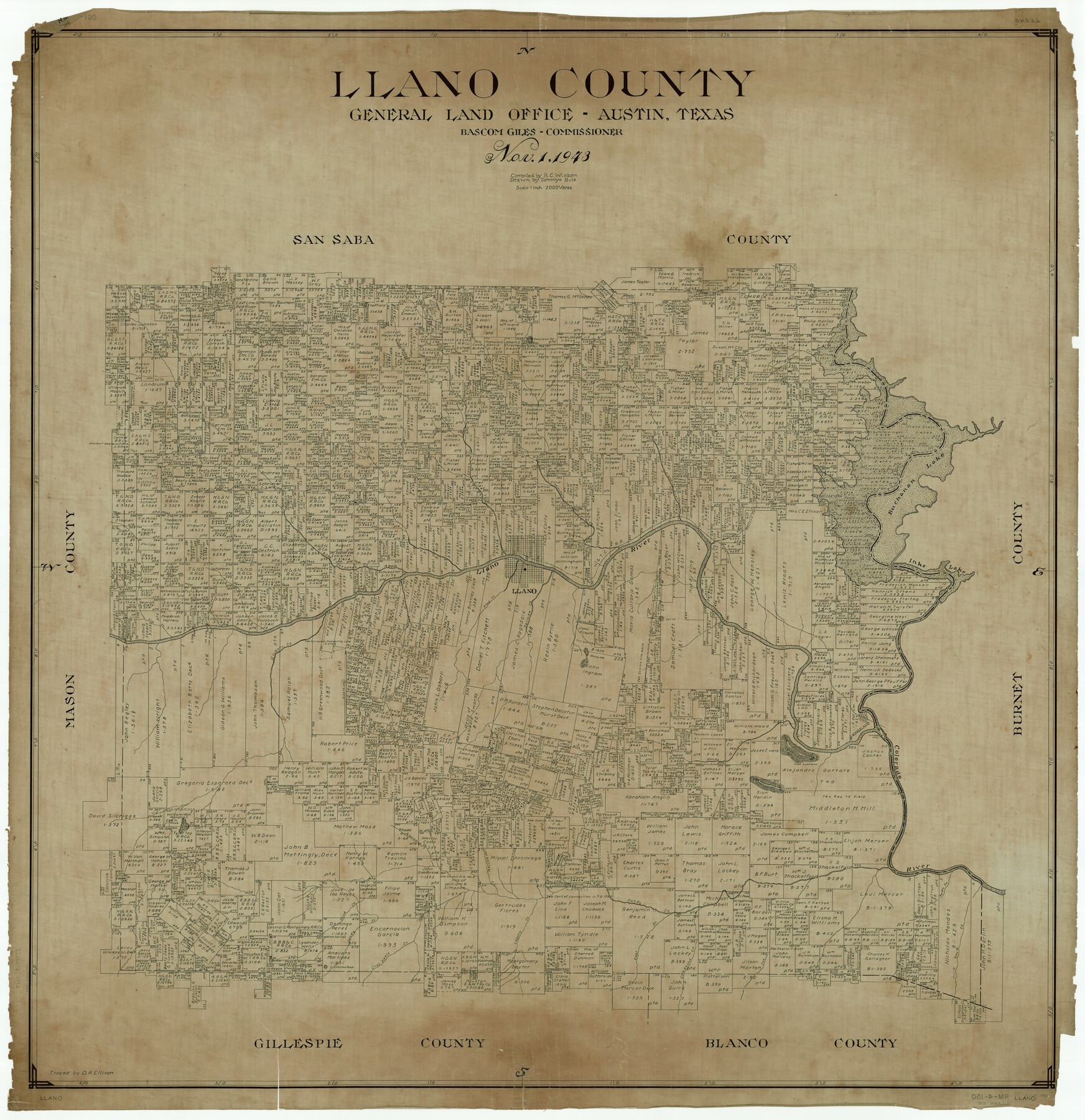 1885, Llano County, General Map Collection