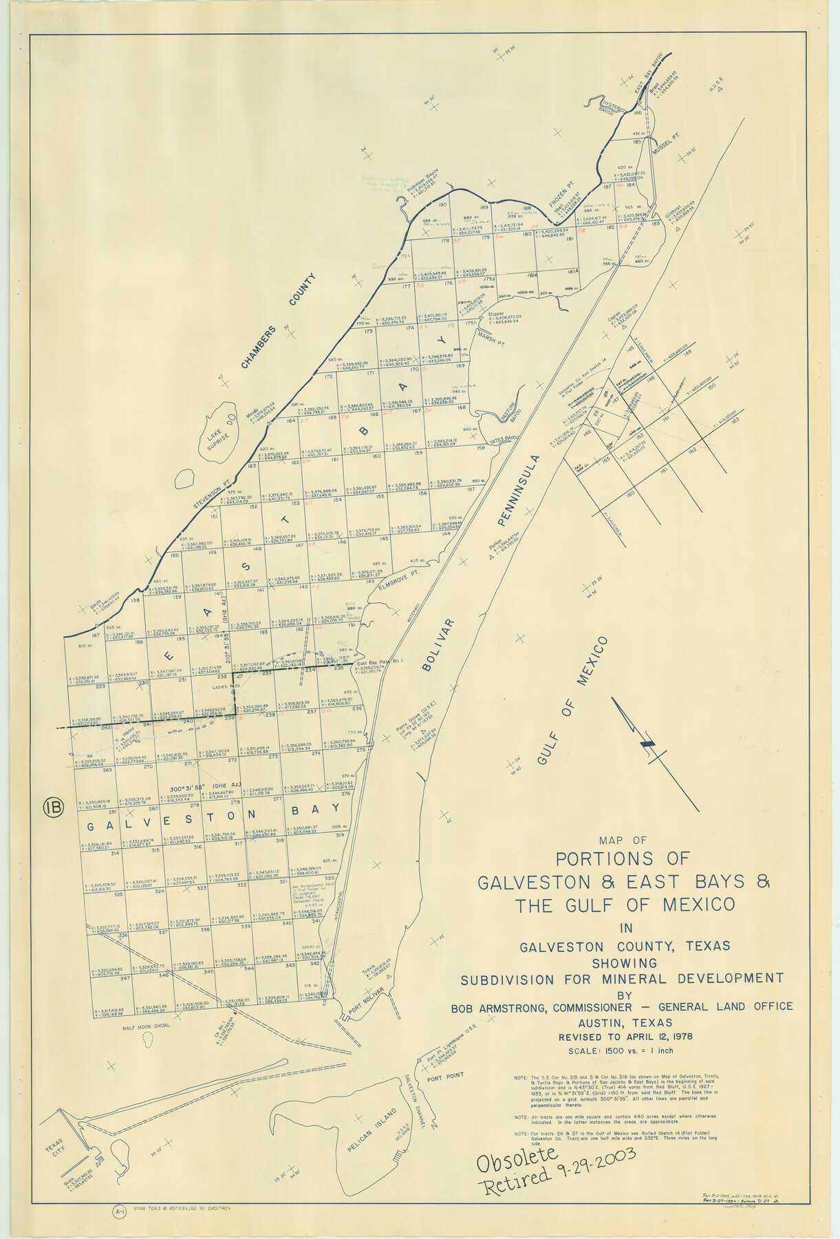 1904, Portions of Galveston and East Bays and the Gulf of Mexico in Galveston County, showing Subdivision for Mineral Development, General Map Collection