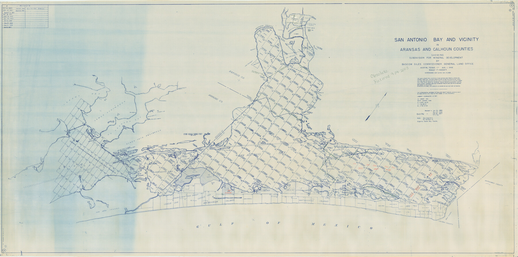 1912, San Antonio Bay and Vicinity in Aransas and Calhoun Counties, showing Subdivsion for Mineral Development, General Map Collection