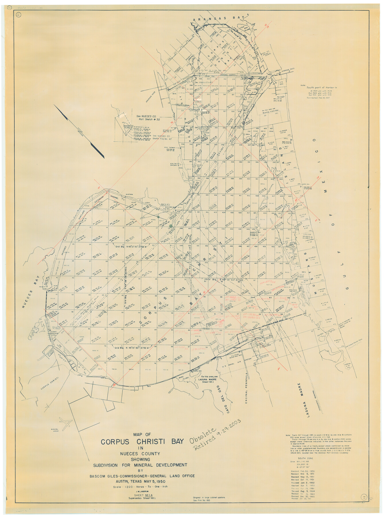 1917, Corpus Christi Bay in Nueces County, showing Subdivision for Mineral Development, General Map Collection