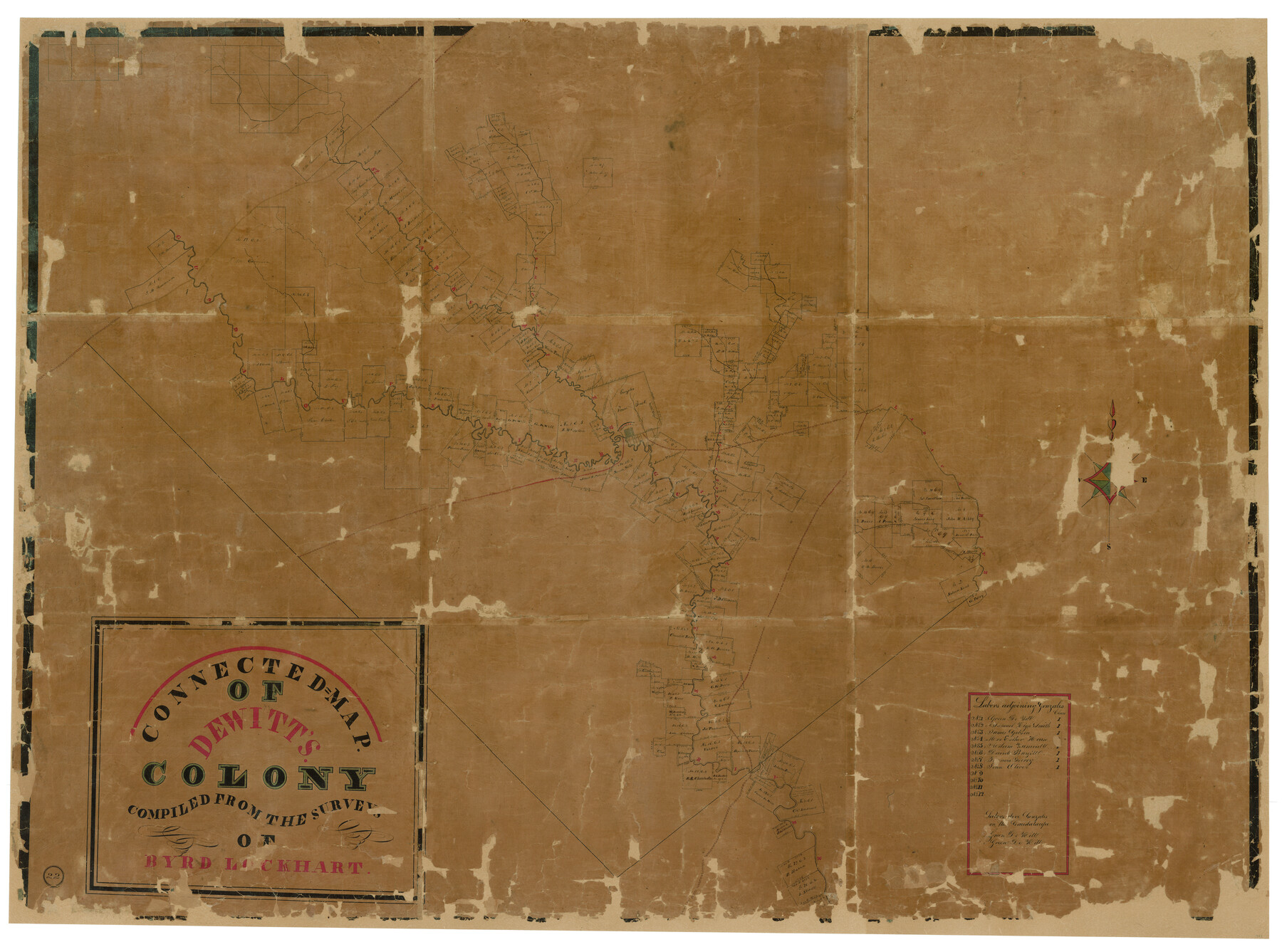 1942, Connected Map of DeWitt's Colony compiled from the surveys of Byrd Lockhart, General Map Collection