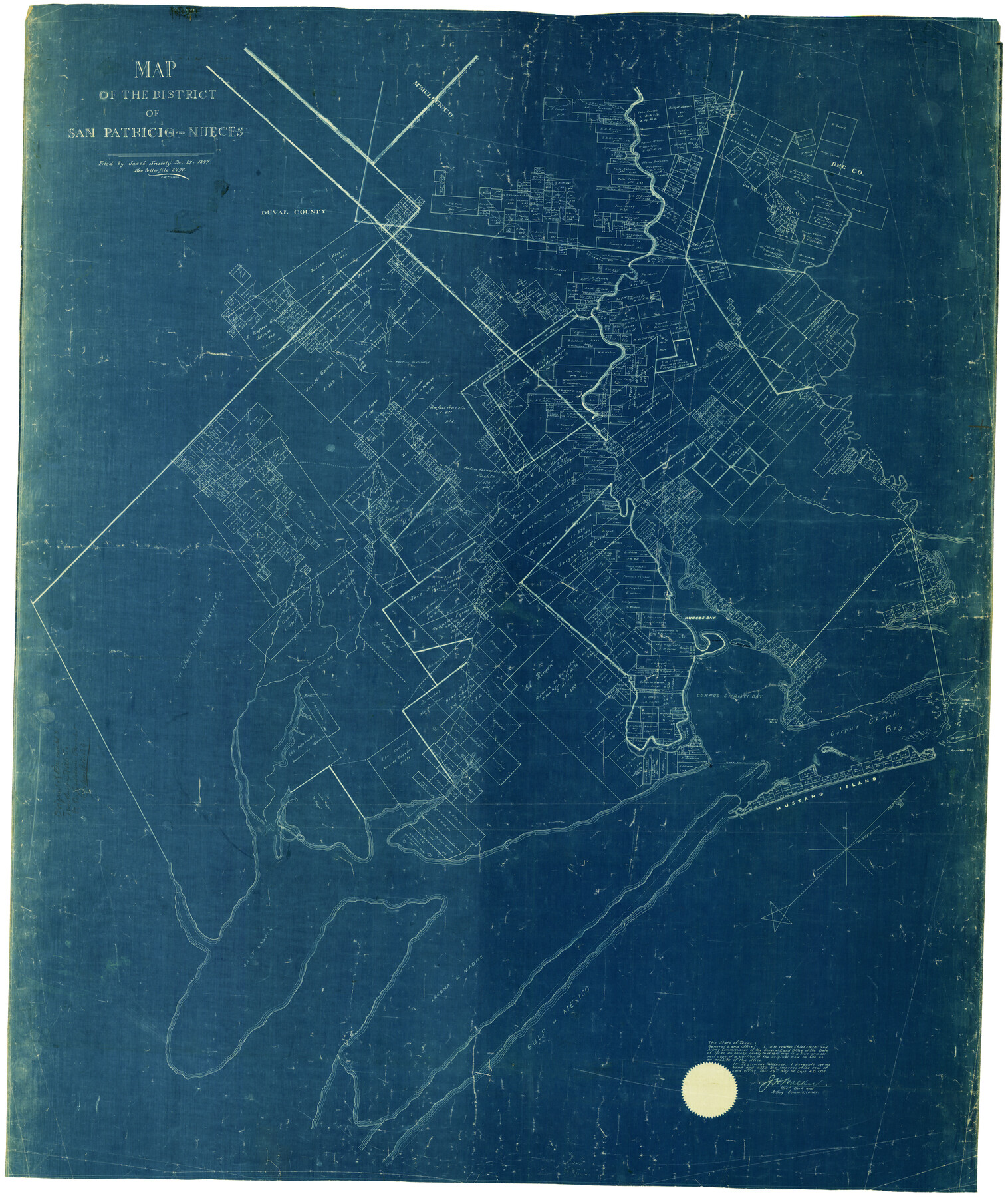 1956, Map of the District of San Patricio and Nueces, General Map Collection
