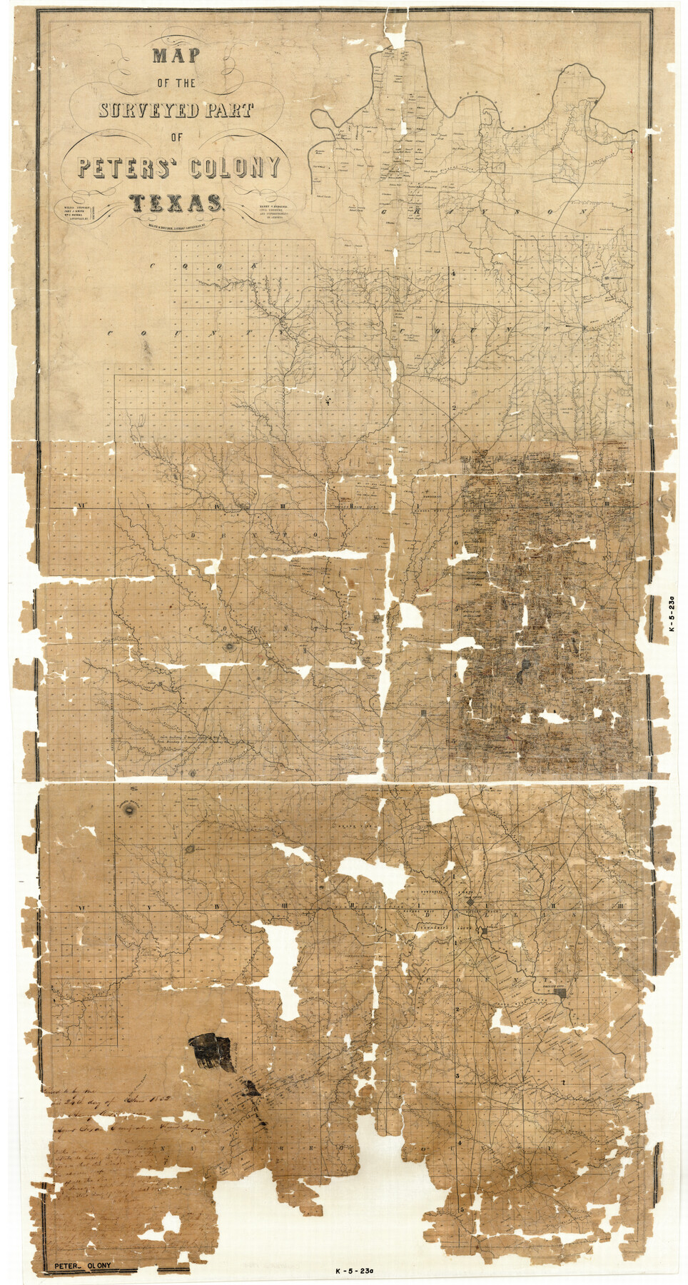 1964, Map of The Surveyed Part of Peters Colony Texas, General Map Collection