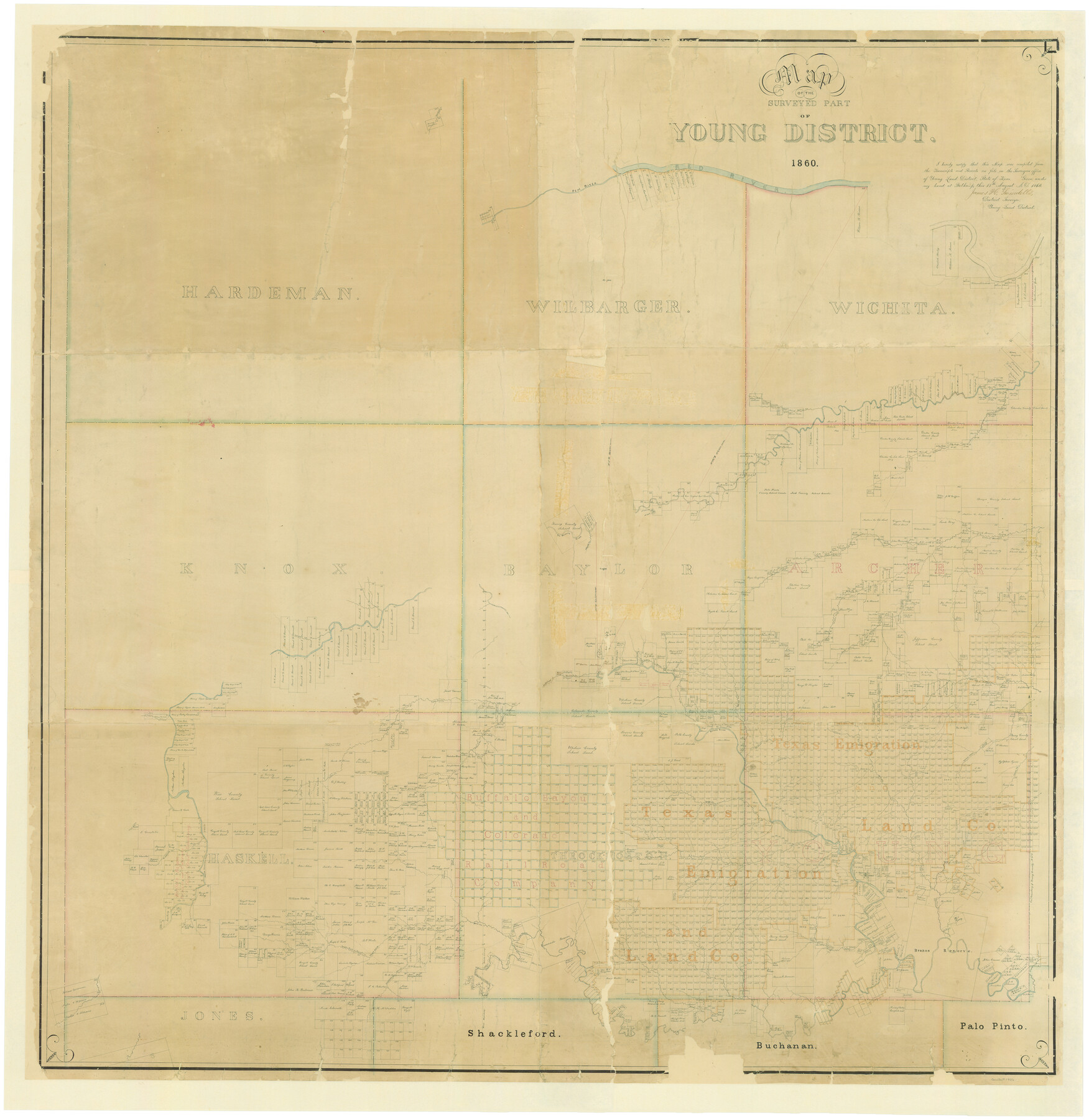 1986, Map of the Surveyed Part of Young District, General Map Collection