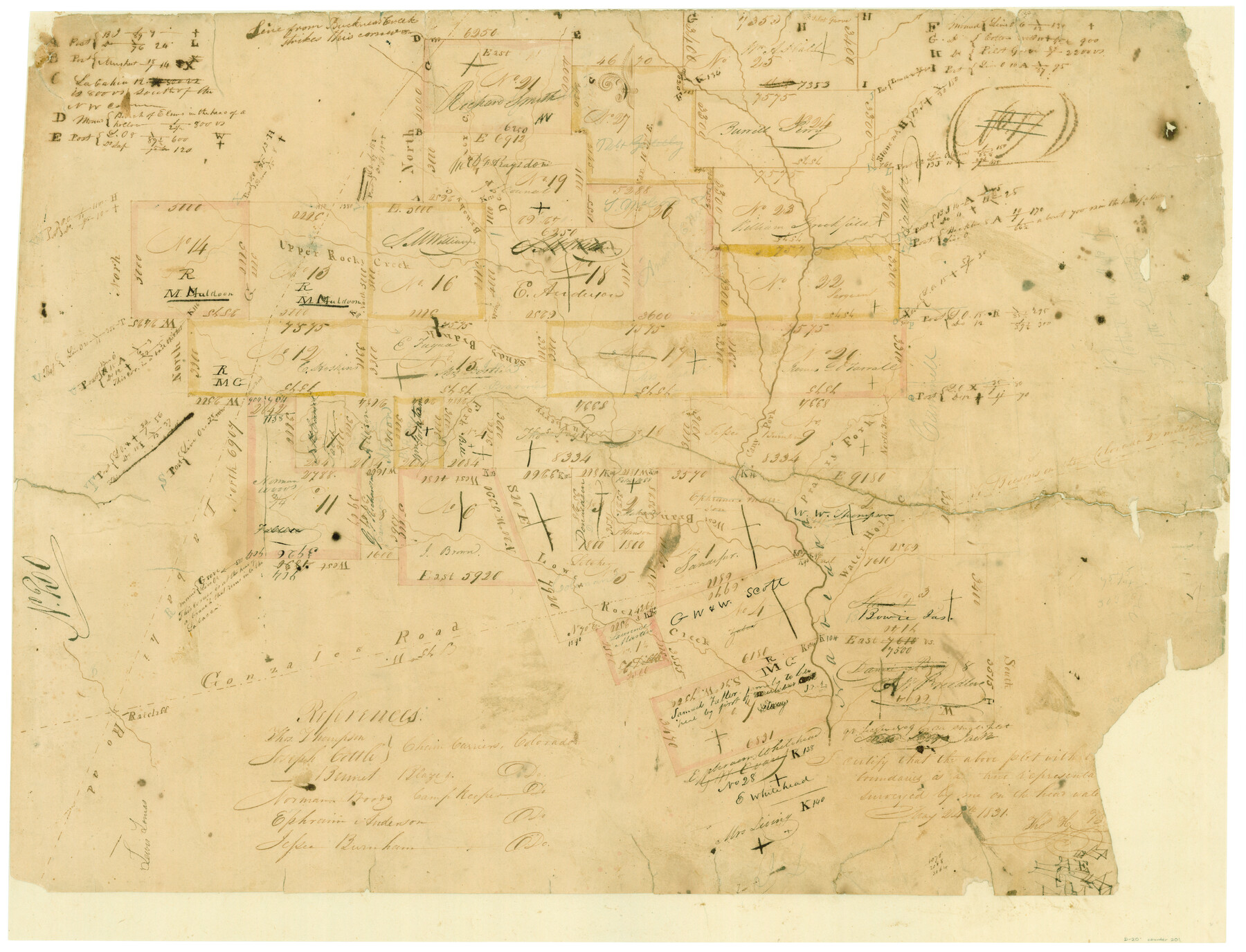 201, [Surveys in Austin's Colony along the Navidad River, Caney Fork, and upper Rocky Creek], General Map Collection