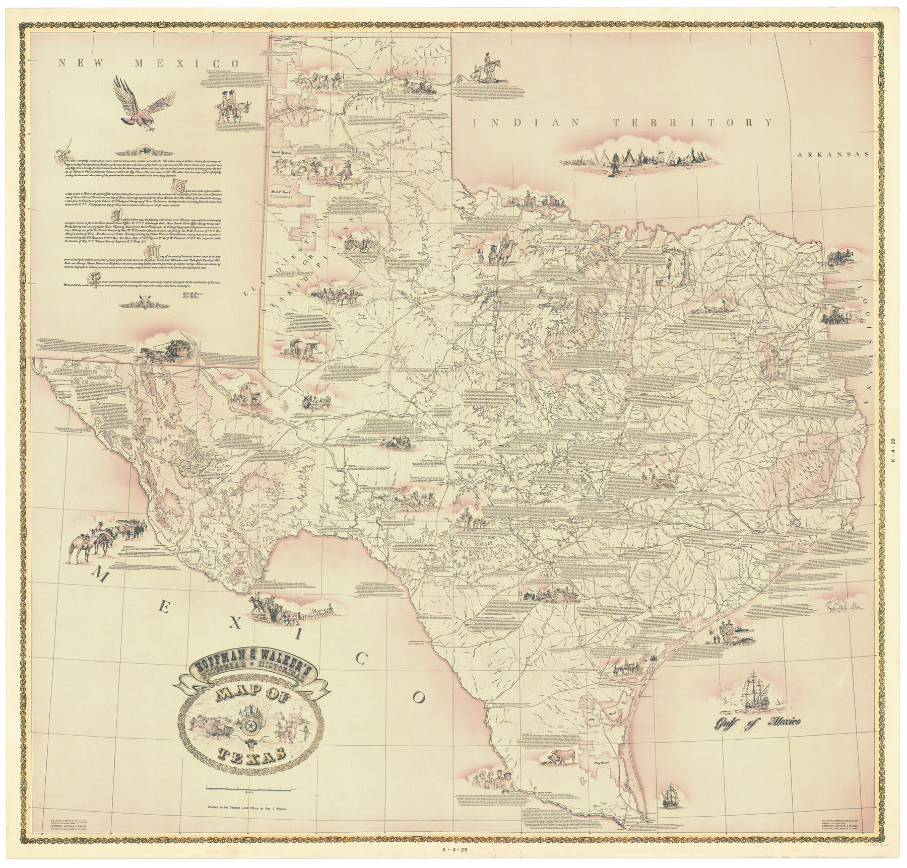 2122, Hoffman and Walker's Pictorial, Historical Map of Texas, General Map Collection