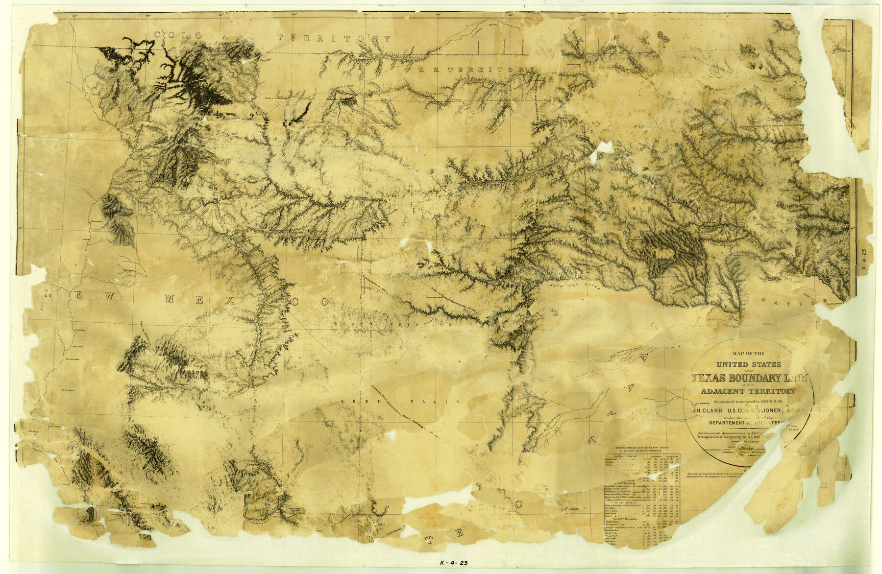 2129, Map of the United States and Texas Boundary Line and Adjacent Territory, General Map Collection