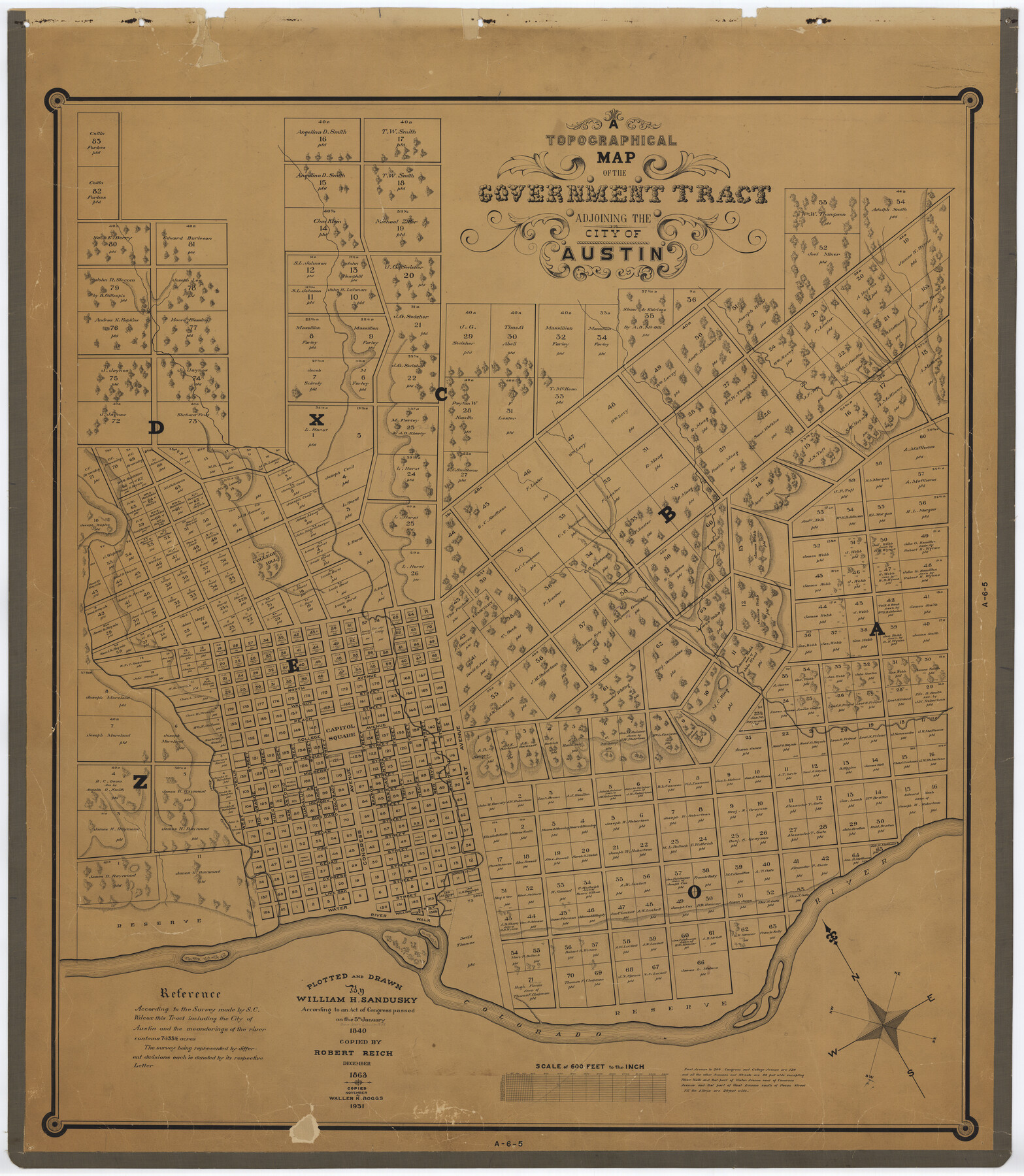 2178, A Topographical Map of the Government Tract Adjoining the City of Austin, General Map Collection