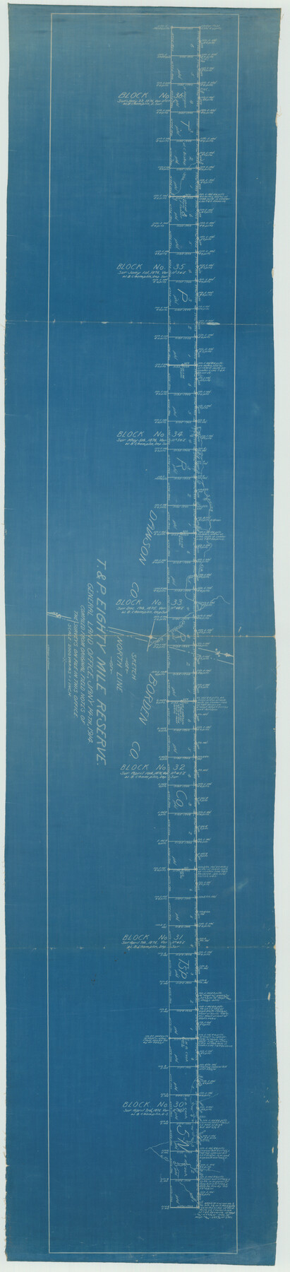 2245, Sketch of North Line of T&P Eighty Mile Reserve, General Map Collection