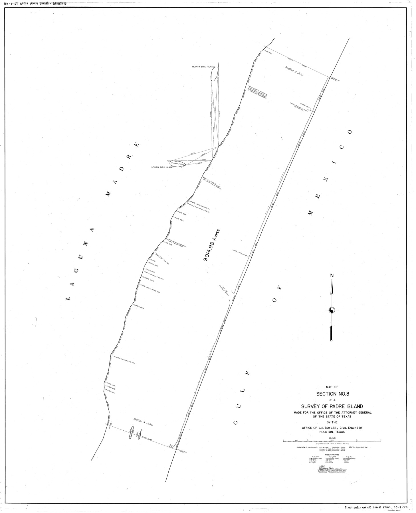 2259, Map of section no. 3 of a survey of Padre Island made for the Office of the Attorney General of the State of Texas, General Map Collection