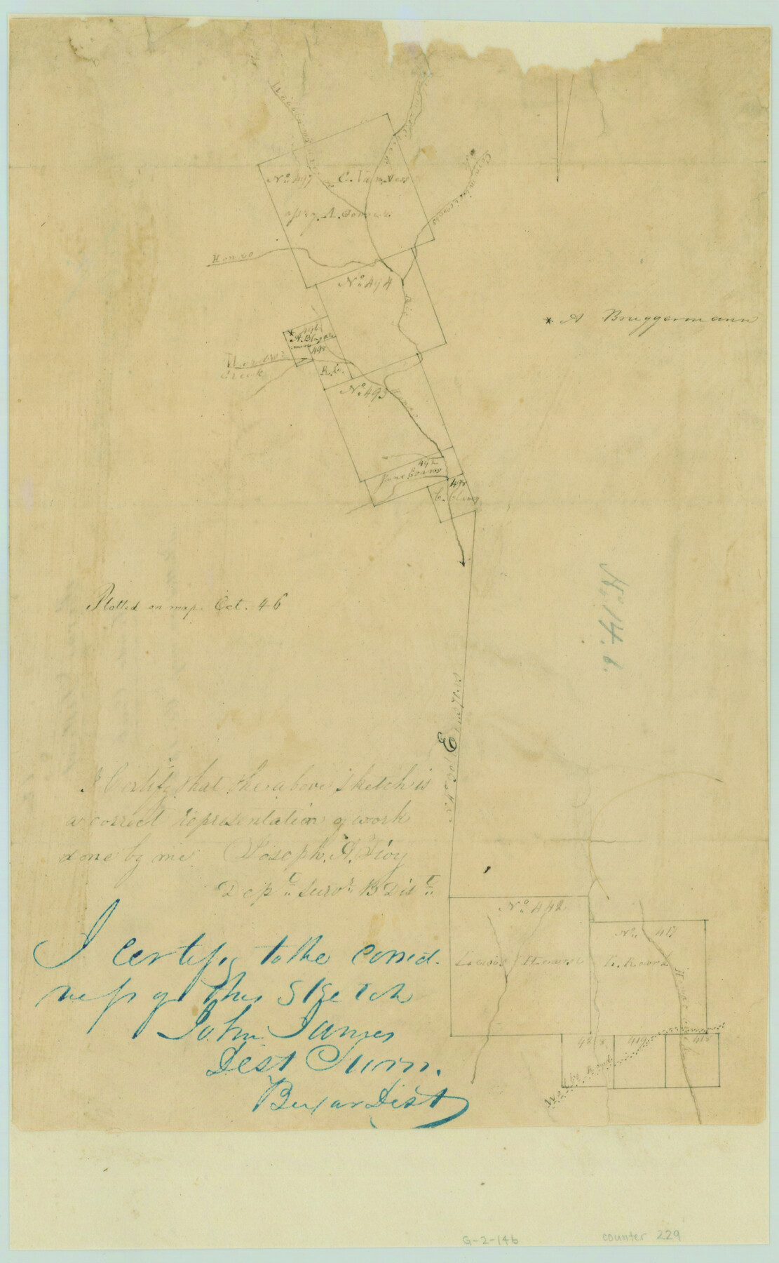 229, [Surveys near Hondo Creek], General Map Collection