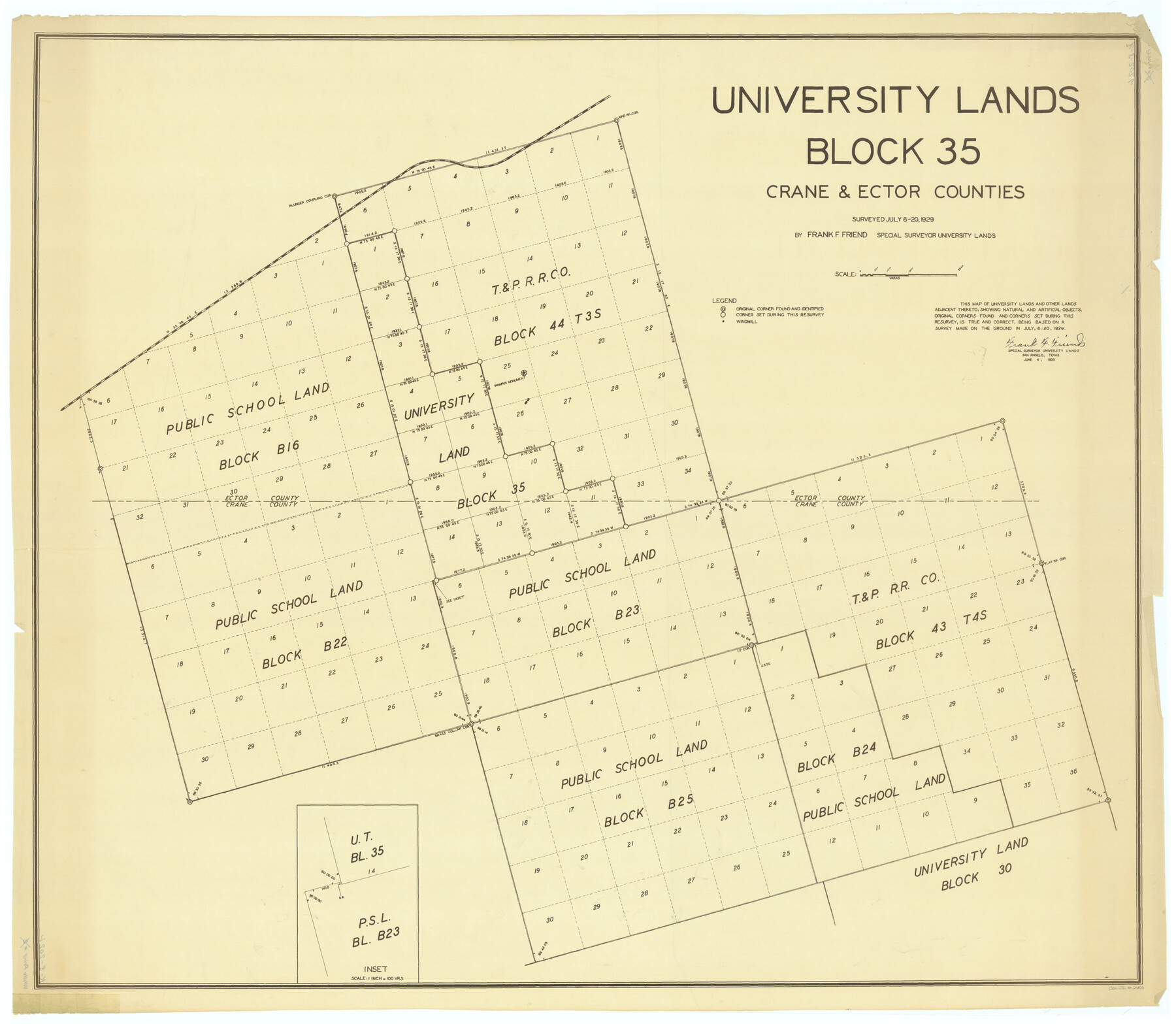 2406, University Lands, Block 35, Crane & Ector Counties, General Map Collection