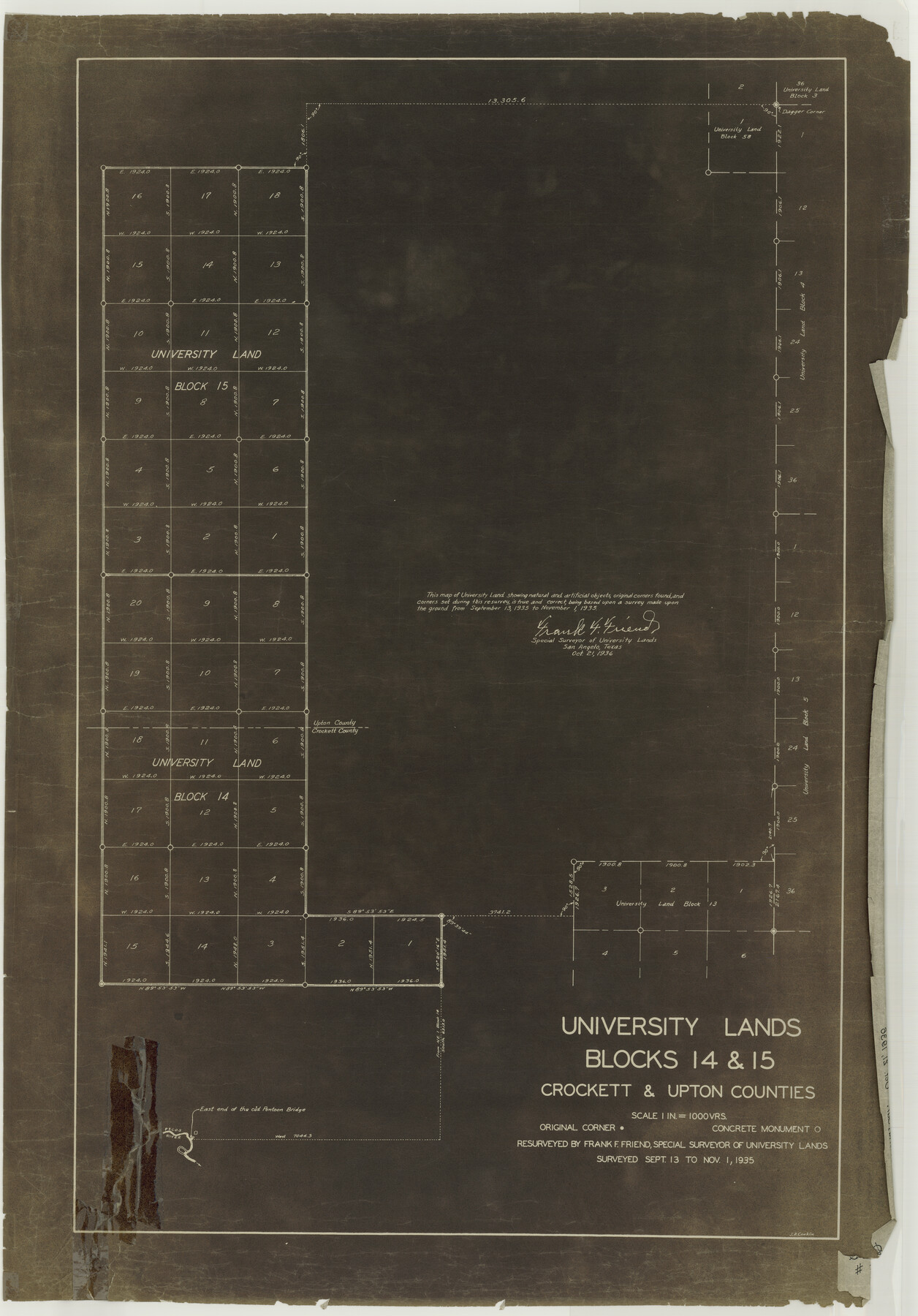 2446, University Lands Blocks 14 & 15, Crockett & Upton Counties, General Map Collection