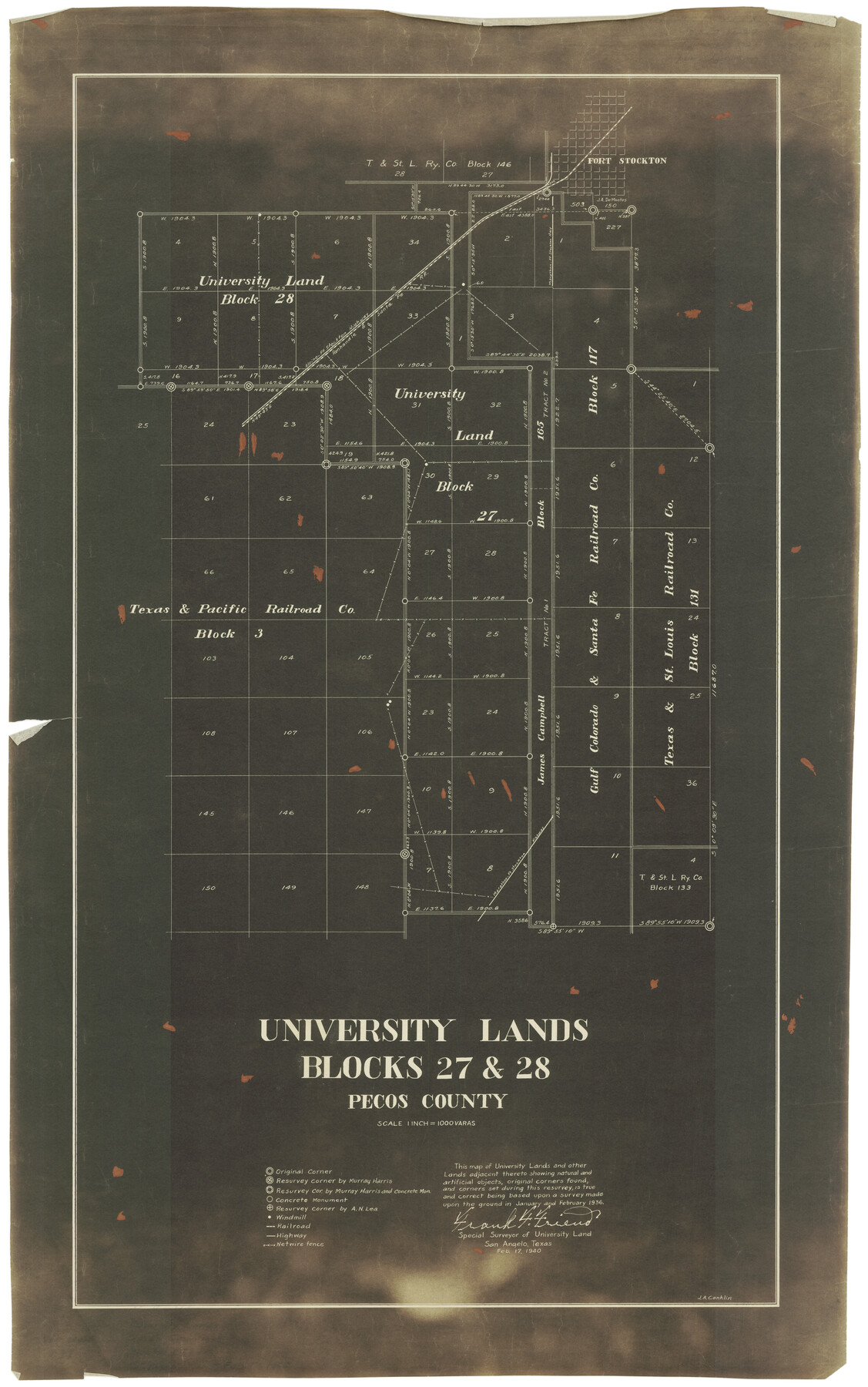 2449, University Lands Blocks 27 & 28, Pecos County, General Map Collection
