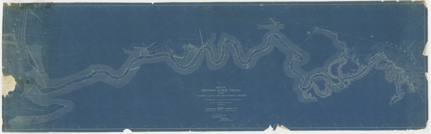 2465, Map of Neches River, Texas from Sabine Lake to Beaumont, Texas, General Map Collection