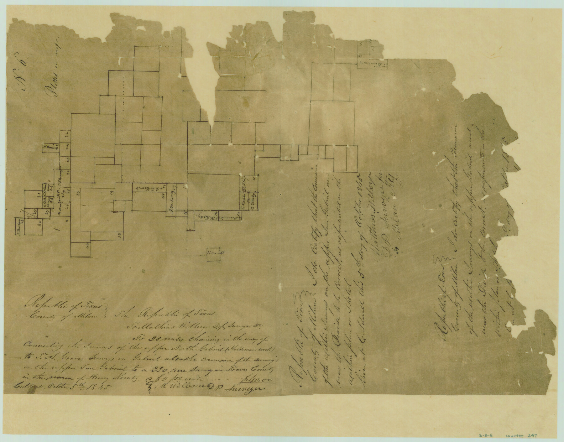 247, [Surveys in the Milam District Near the Upper San Gabriel River], General Map Collection