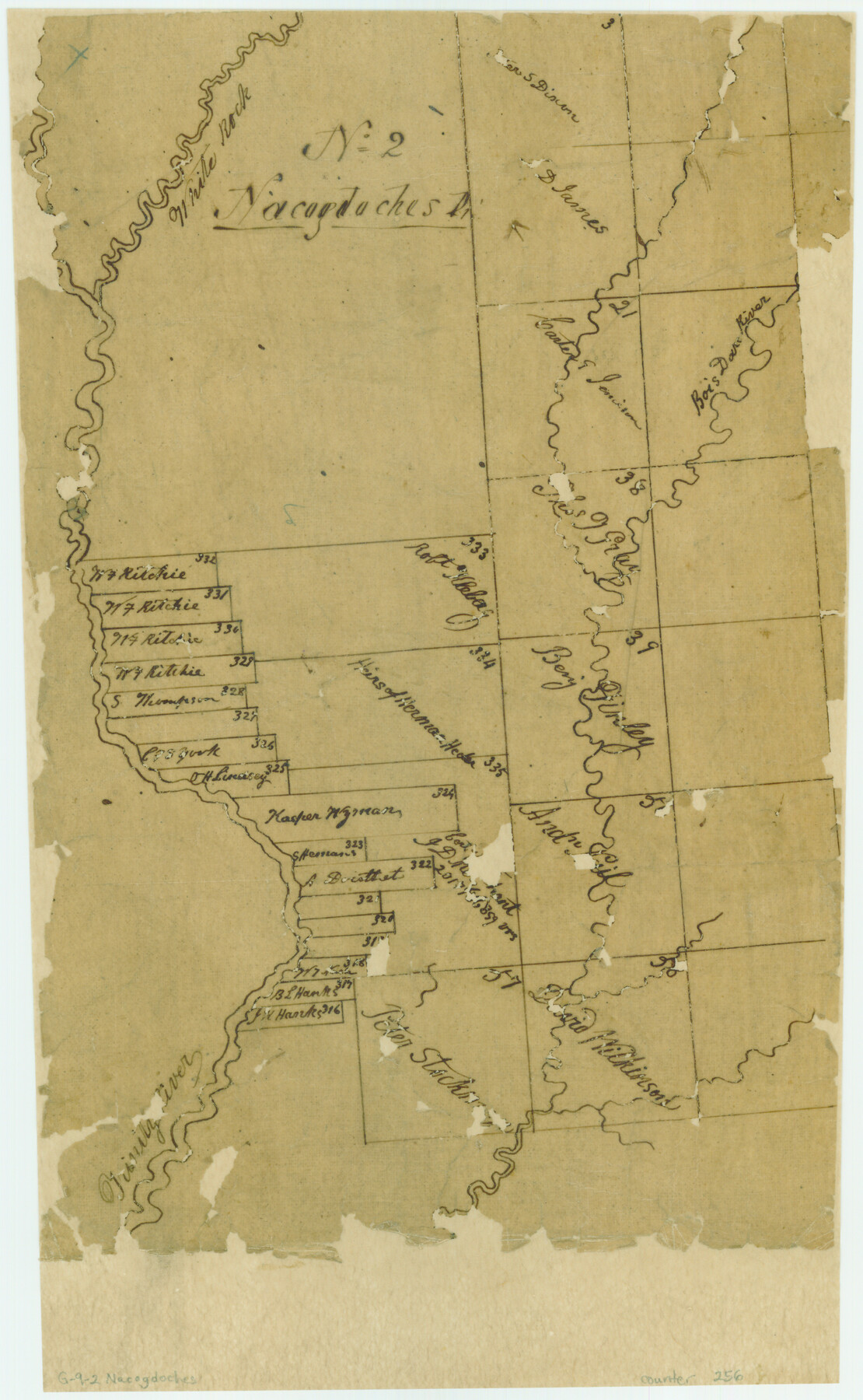 256, [Surveys along the Trinity River, Bois d'Arc Creek and White Rock Lake], General Map Collection