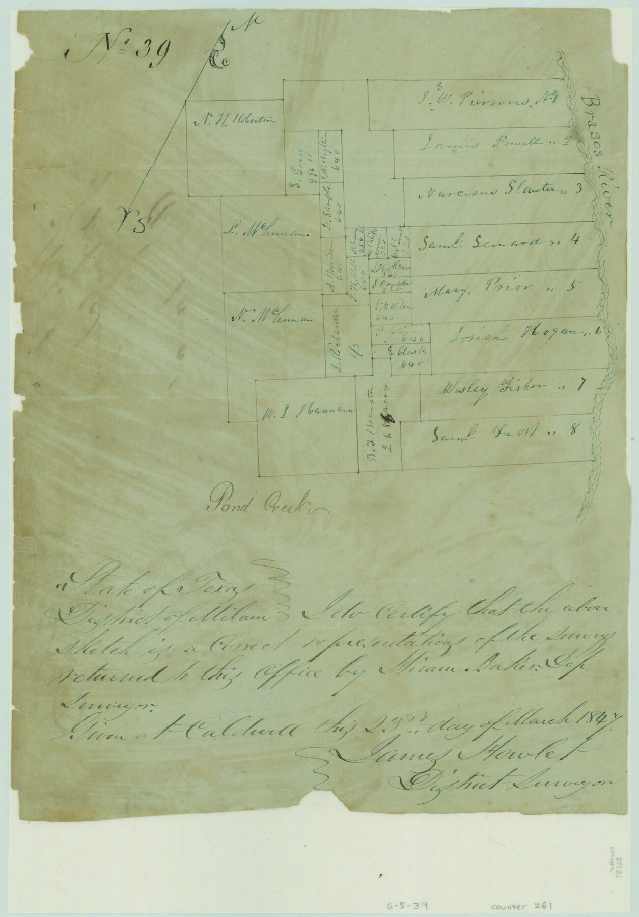 261, [Surveys along the Brazos River], General Map Collection