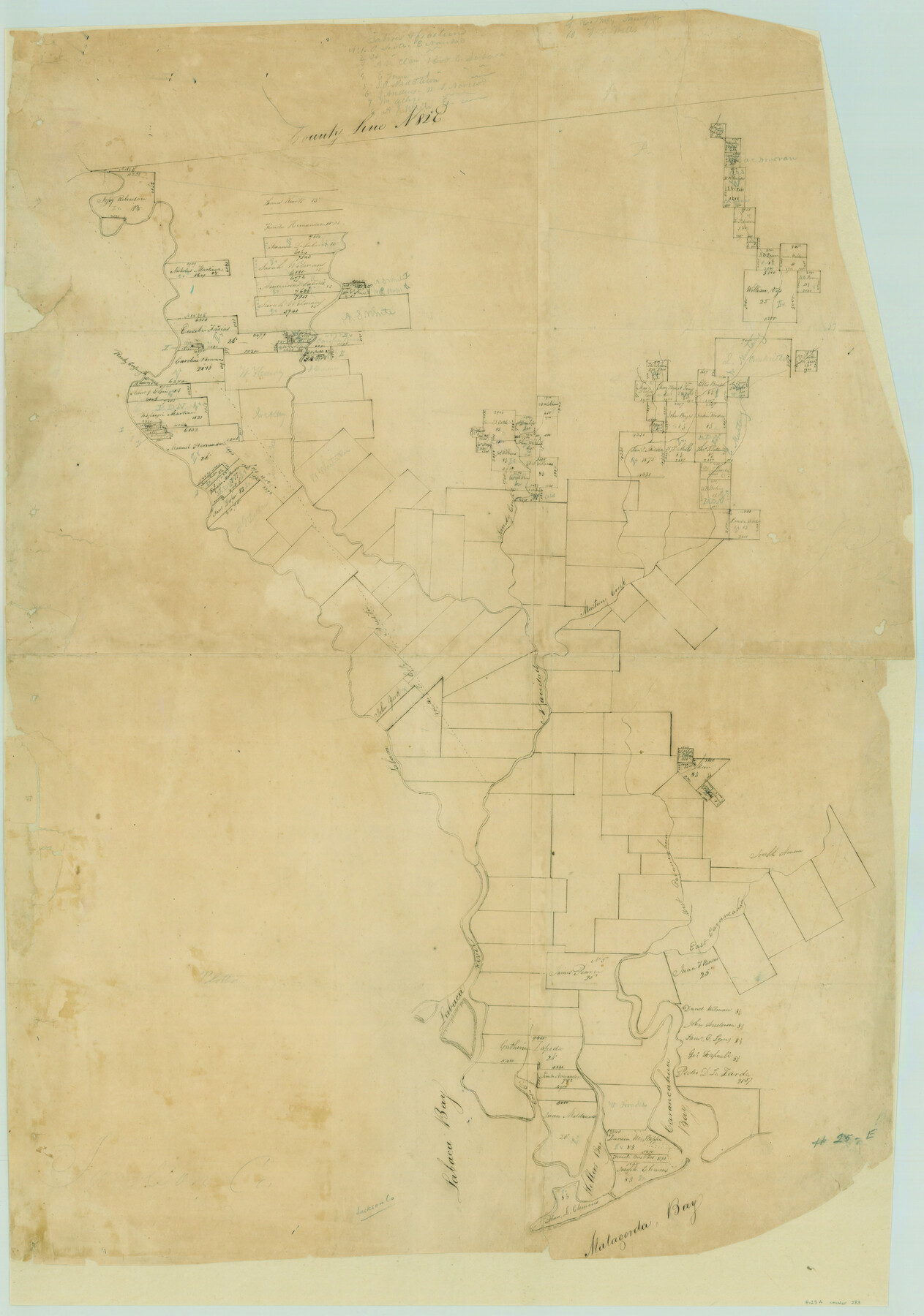 283, [Plat of All Surveys on Lavaca Not Heretofor Returned], General Map Collection