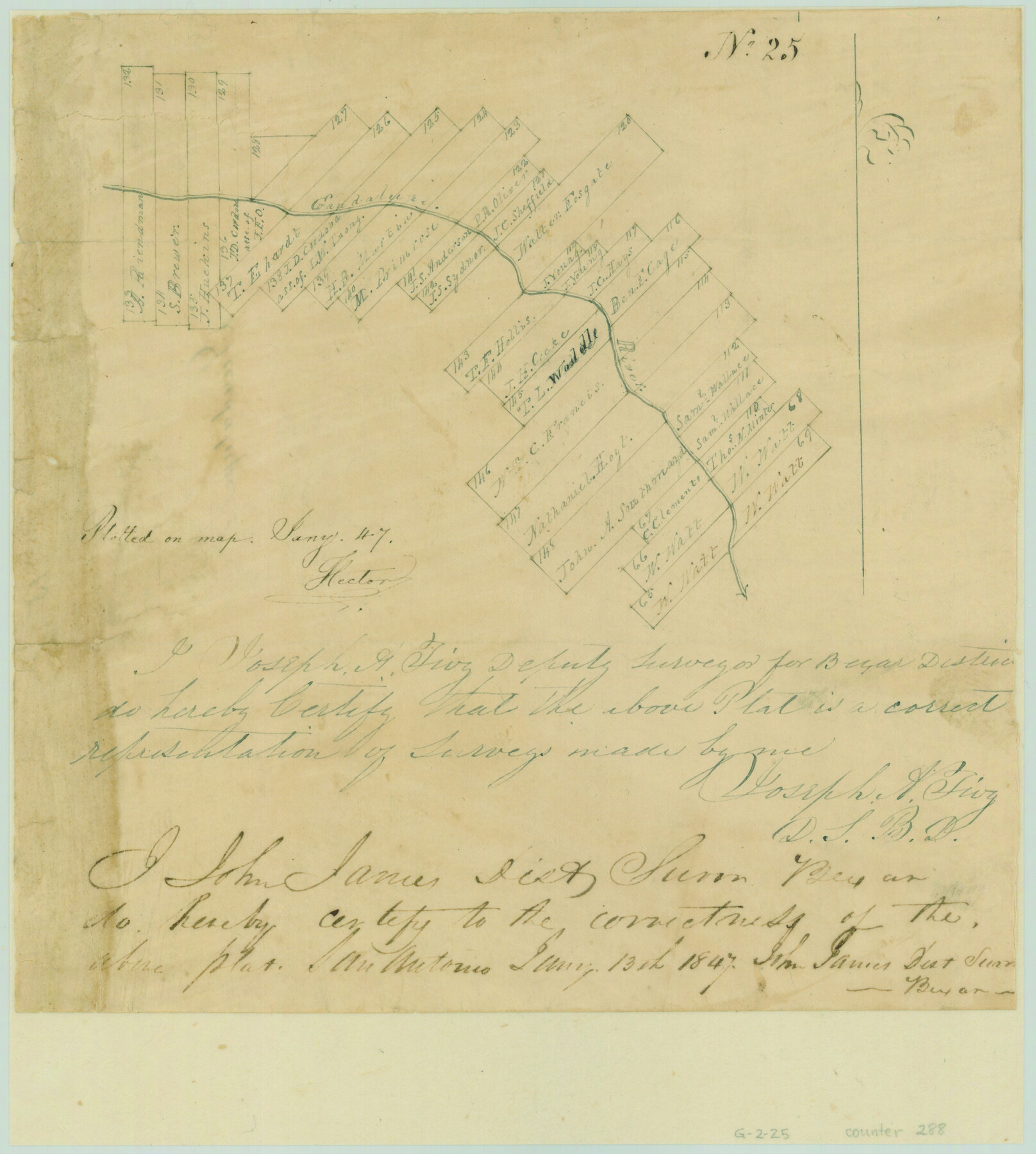 288, [Surveys near the Guadalupe River], General Map Collection