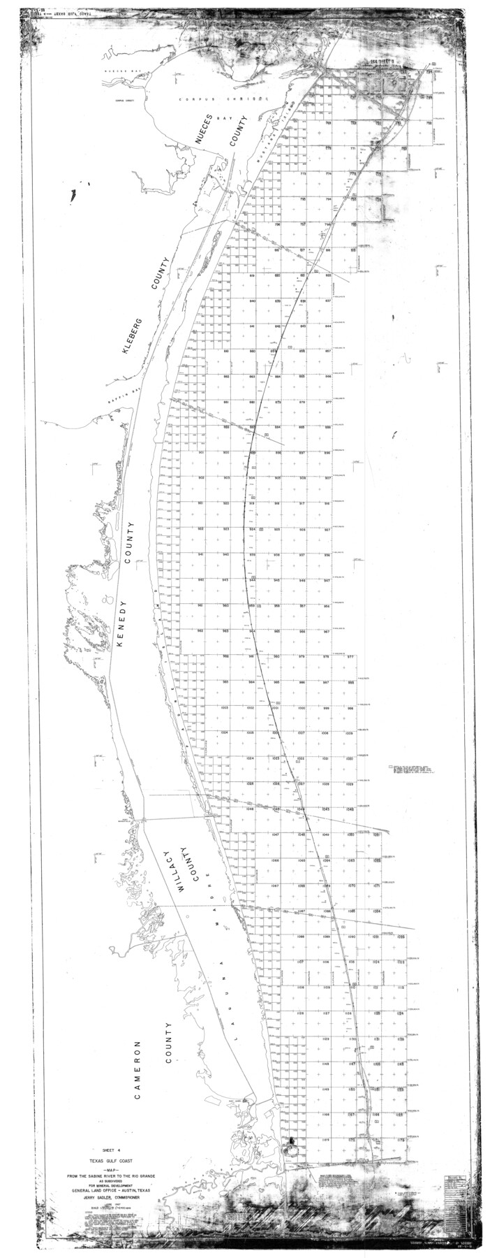 2902, Texas Gulf Coast Map from the Sabine River to the Rio Grande as subdivided for mineral development, General Map Collection