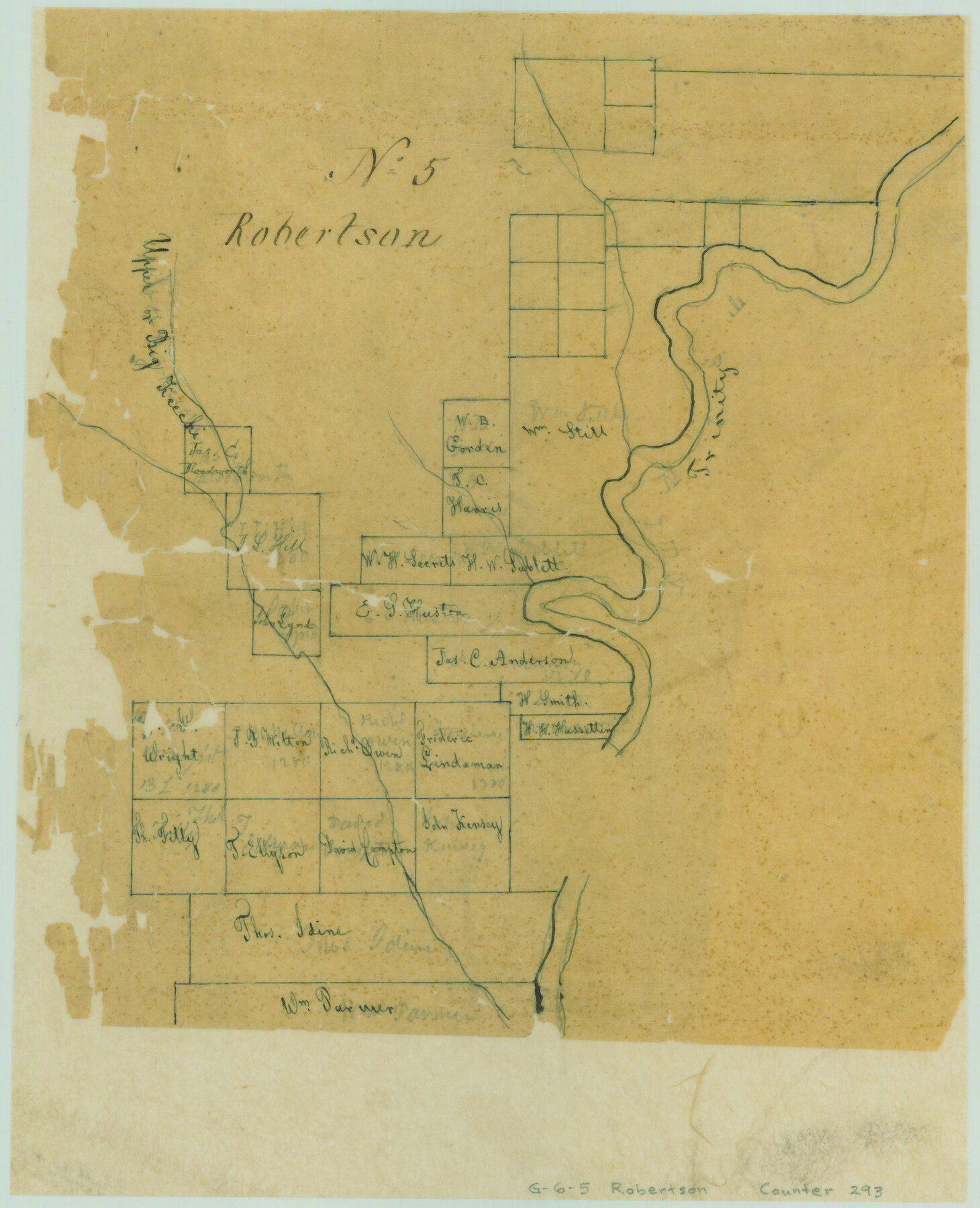 293, [Surveys between Upper Keechi Creek and the Trinity River], General Map Collection