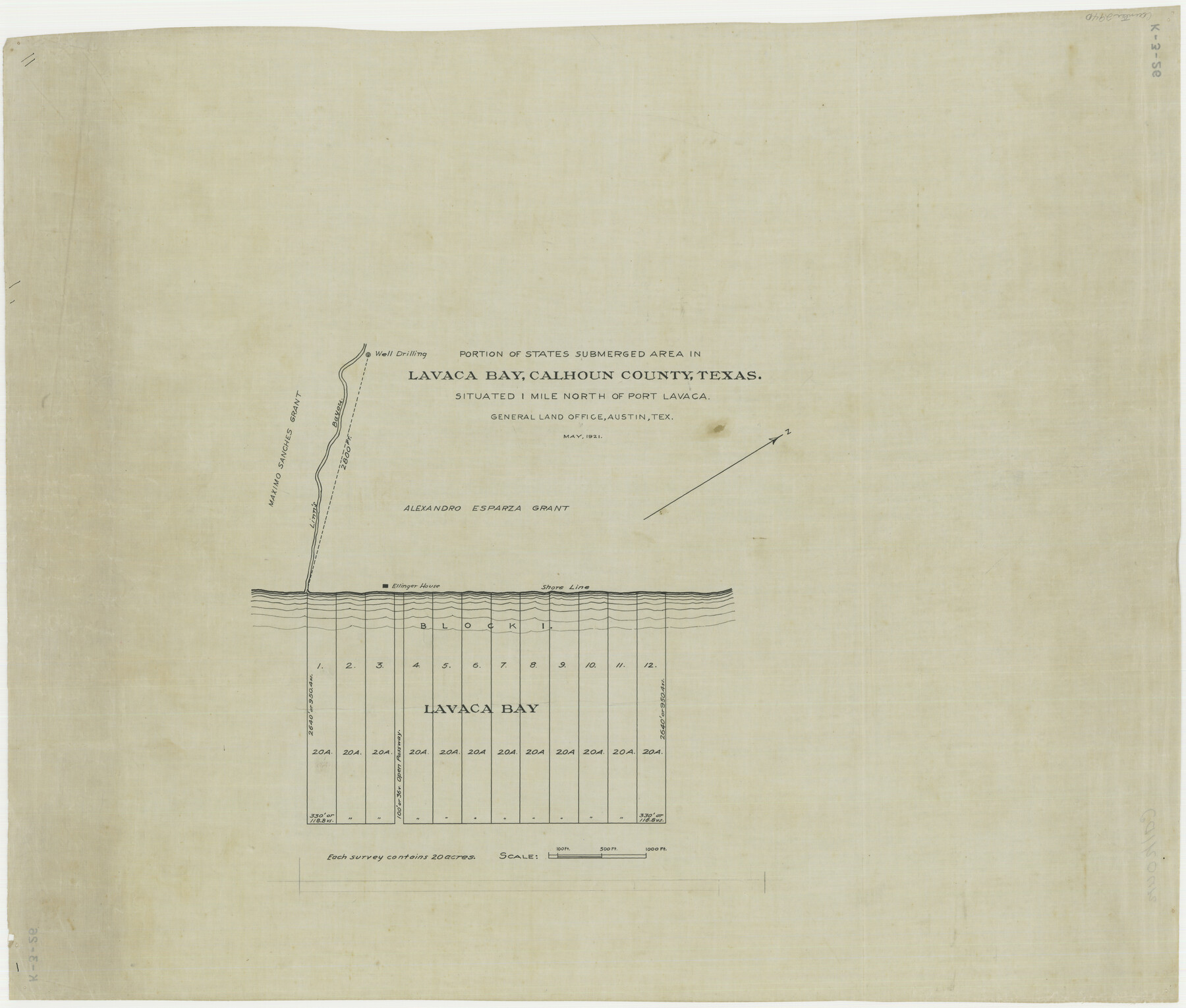 2940, Portion of States submerged area in Lavaca Bay, Calhoun County, Texas, General Map Collection