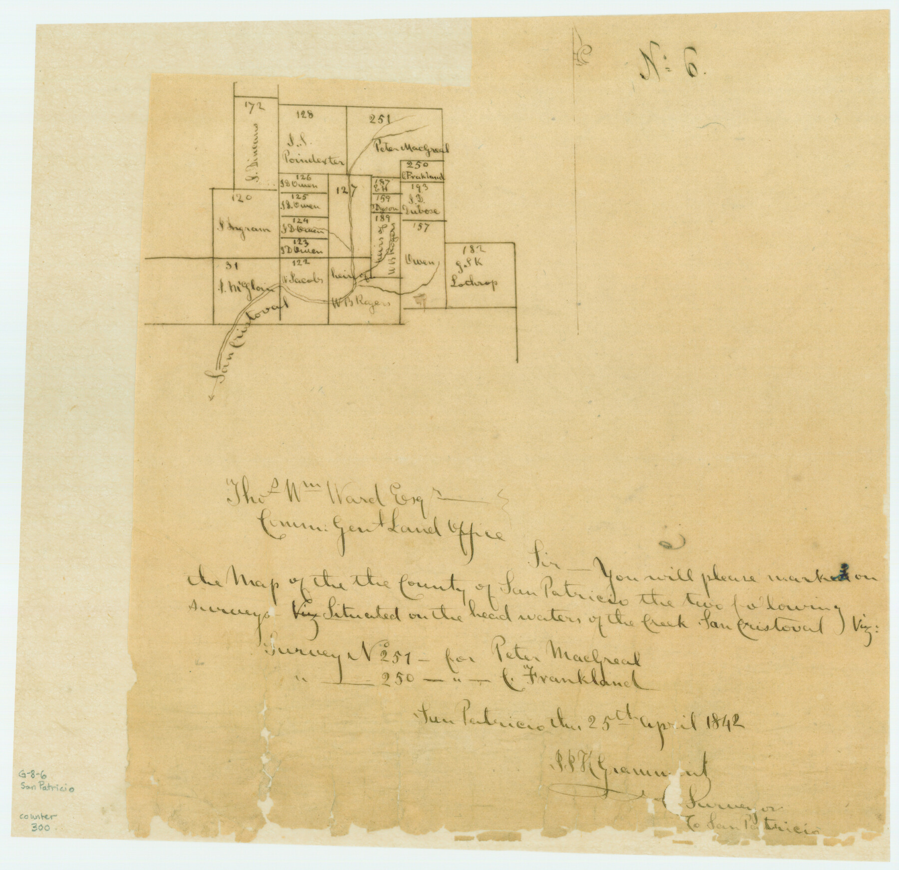 300, [Surveys along San Cristoval Creek], General Map Collection