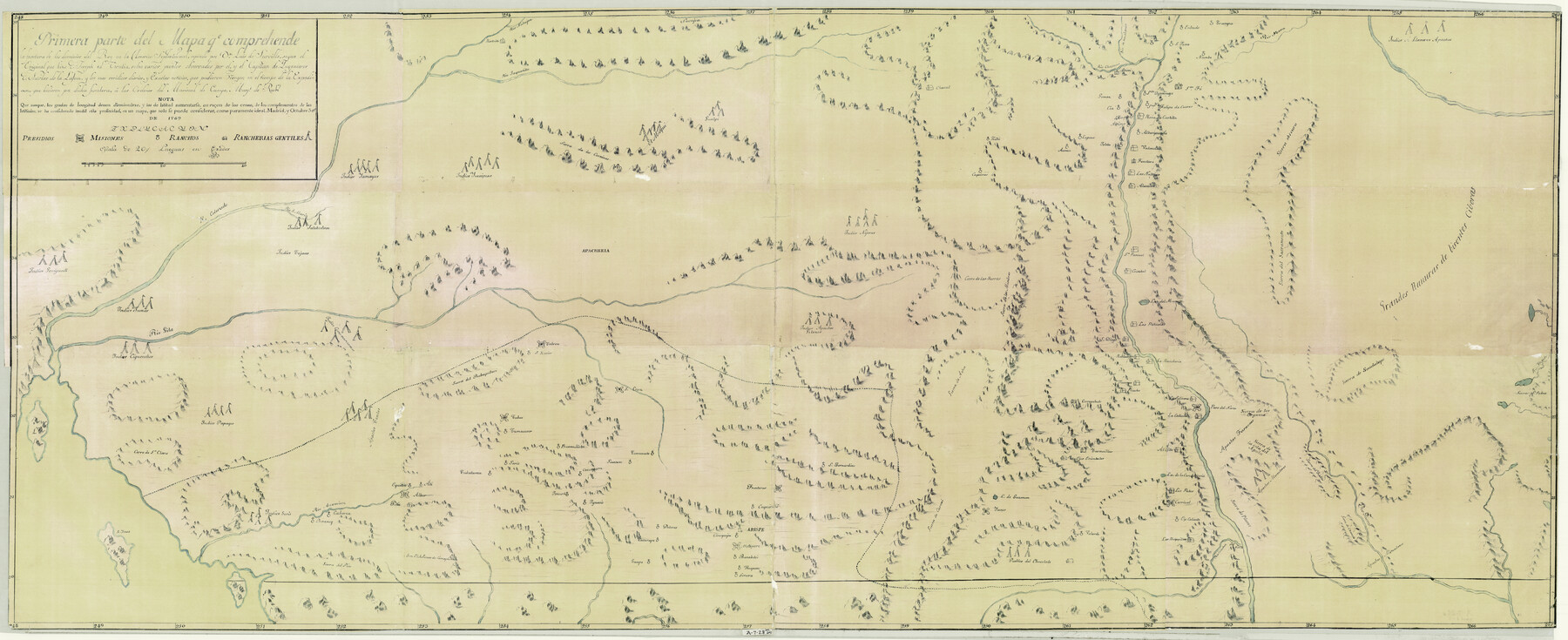 3062, Primera parte del Mapa, que comprende la Frontera, de los Dominios del Rey, en la America Septentrional, General Map Collection