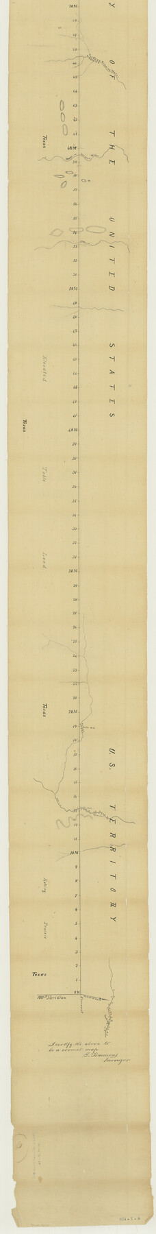 3084, Map of the Survey of the Parallel 36 1/2 Degrees North Latitude, Commencing at the 100th and Running to the 103rd Degree of Longitude West of Greenwich, General Map Collection