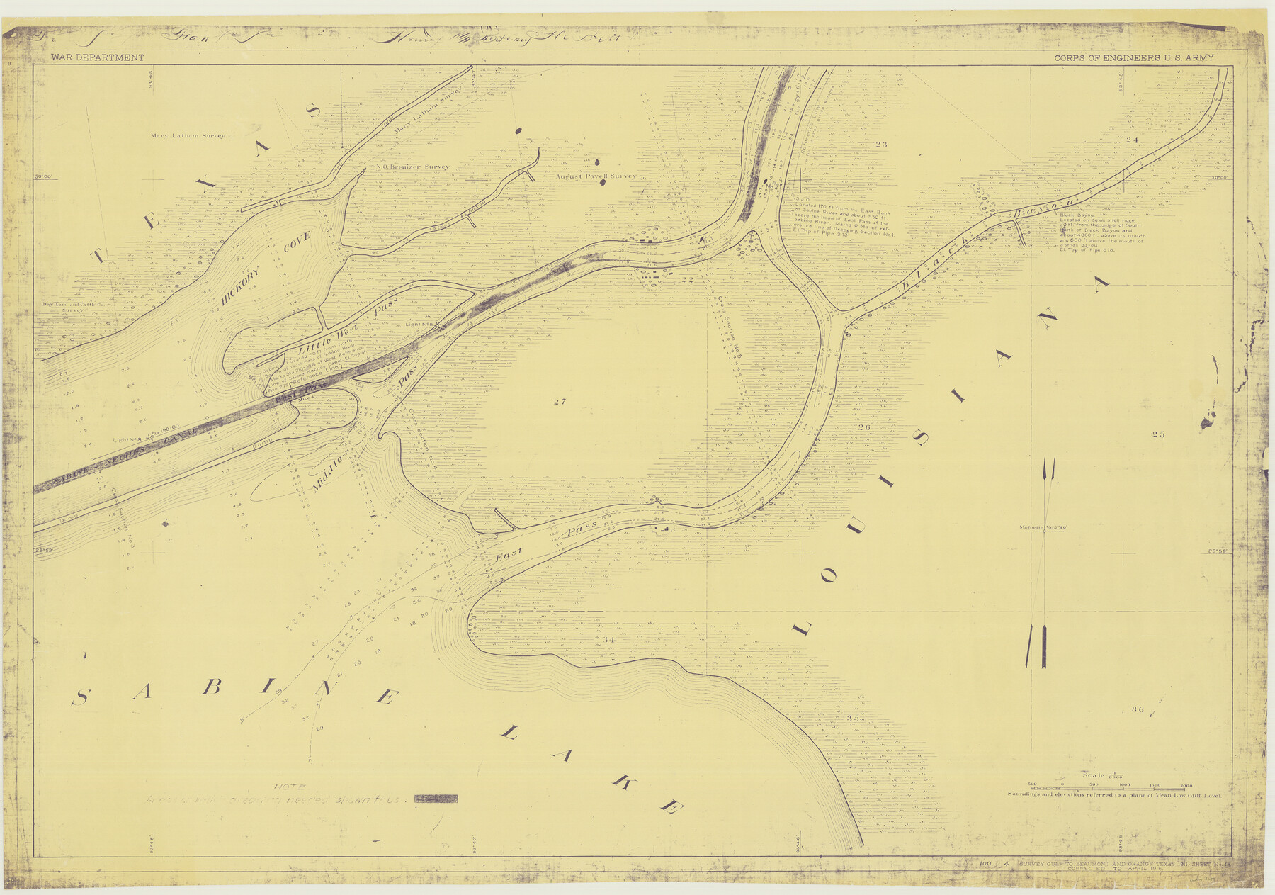 3089, Survey Gulf to Beaumont and Orange, Texas, General Map Collection