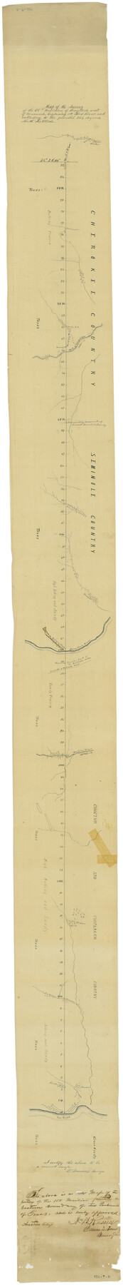 3094, Map of the survey of the 100th Meridian of longitude west of Greenwich beginning at Red River and extending to the parallel 36 1/2 degrees north latitude, General Map Collection