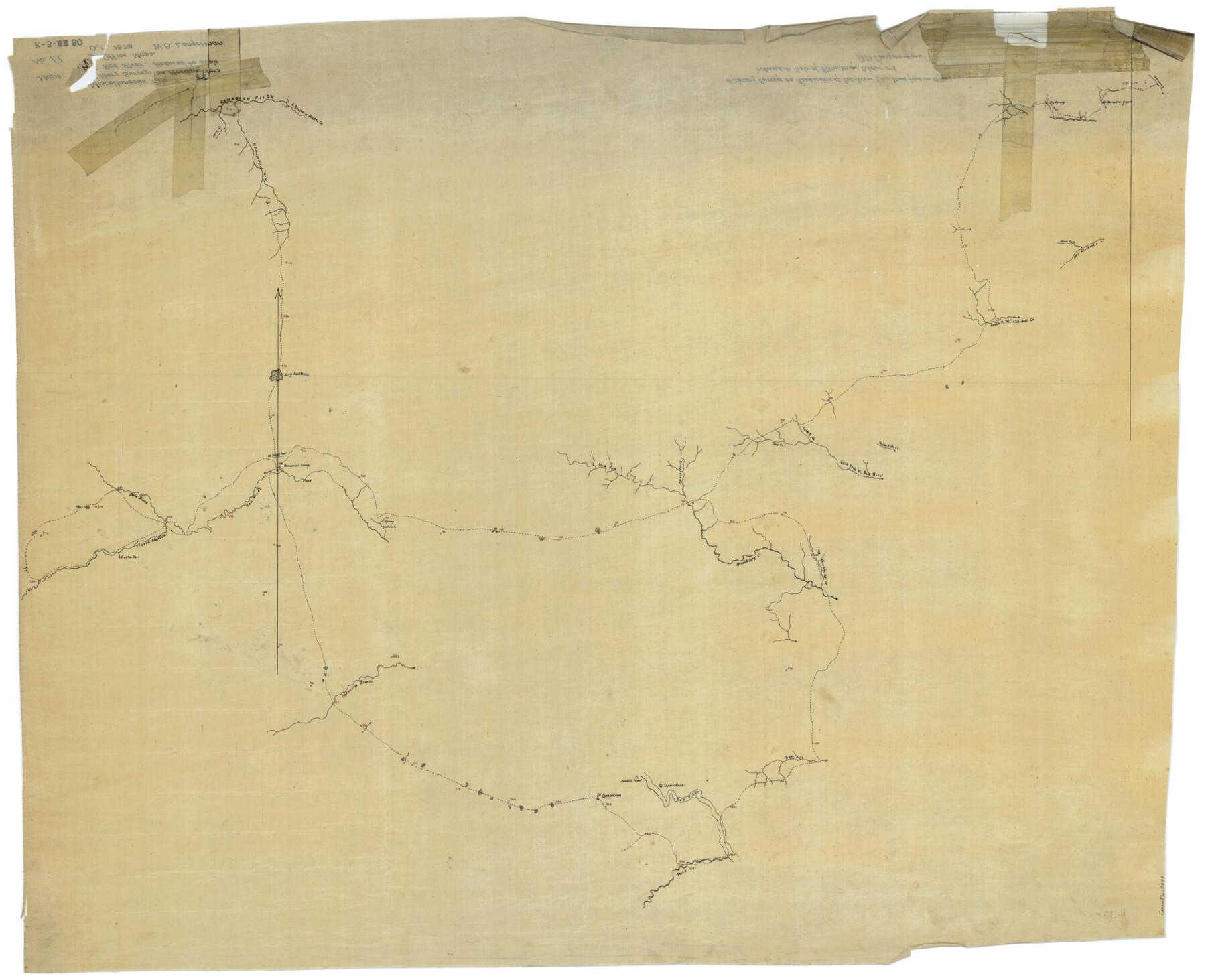 3099, [Military surveys on headwaters of Red River], General Map Collection