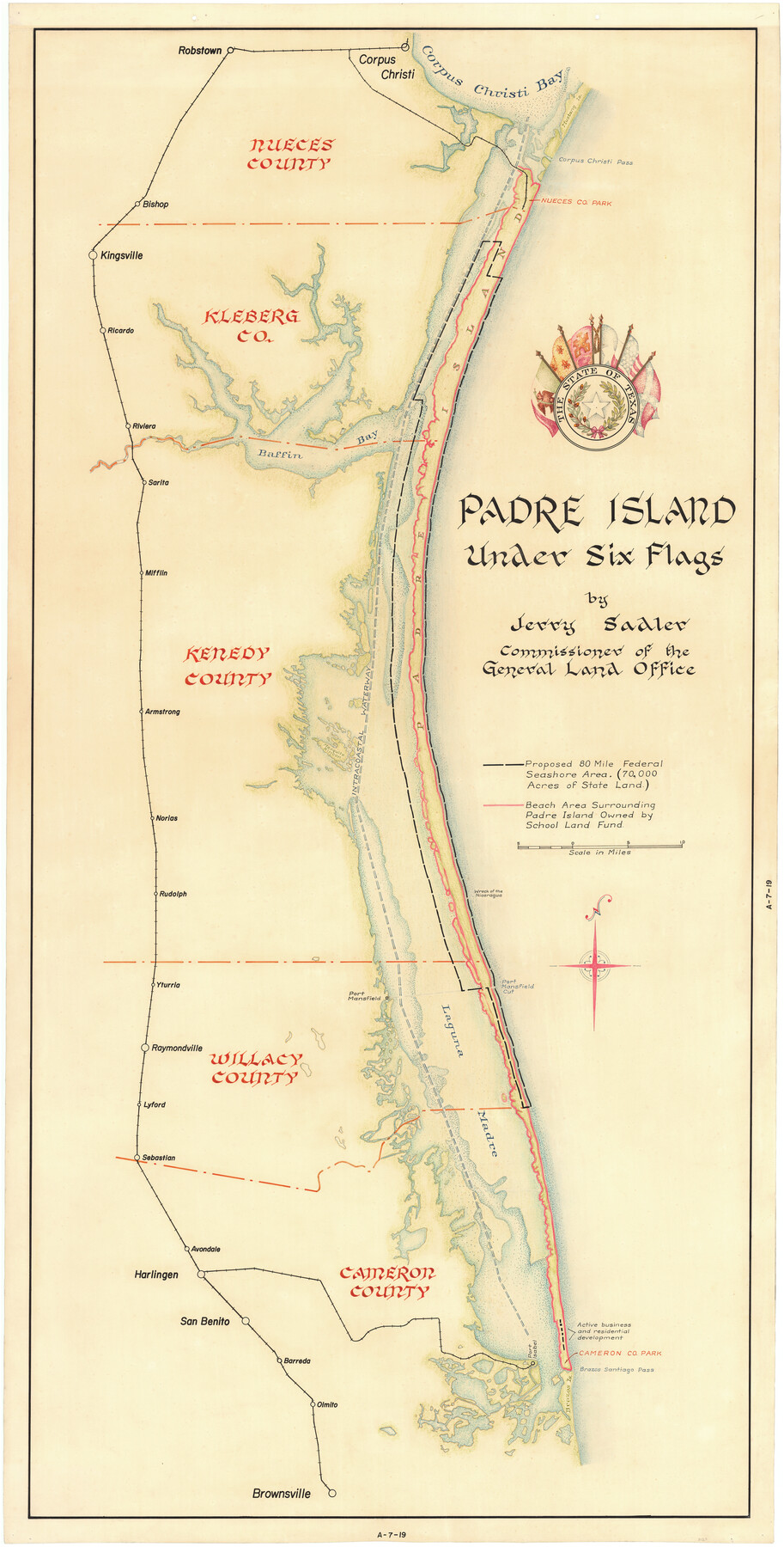3123, Padre Island Under Six Flags, General Map Collection