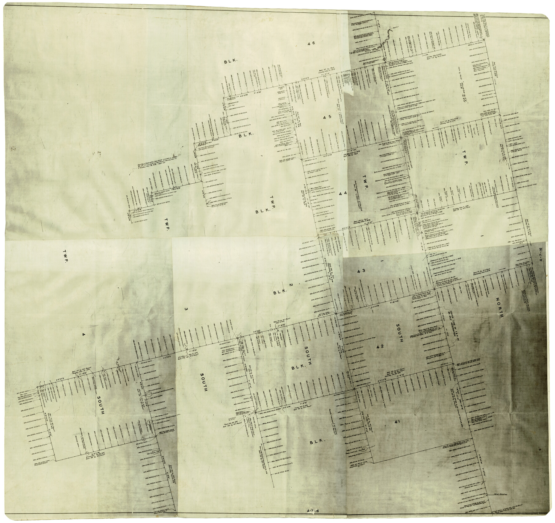 3124, [Plat of Texas and Pacific Railroad Company Block Lines, 80 Mile Reserve], General Map Collection
