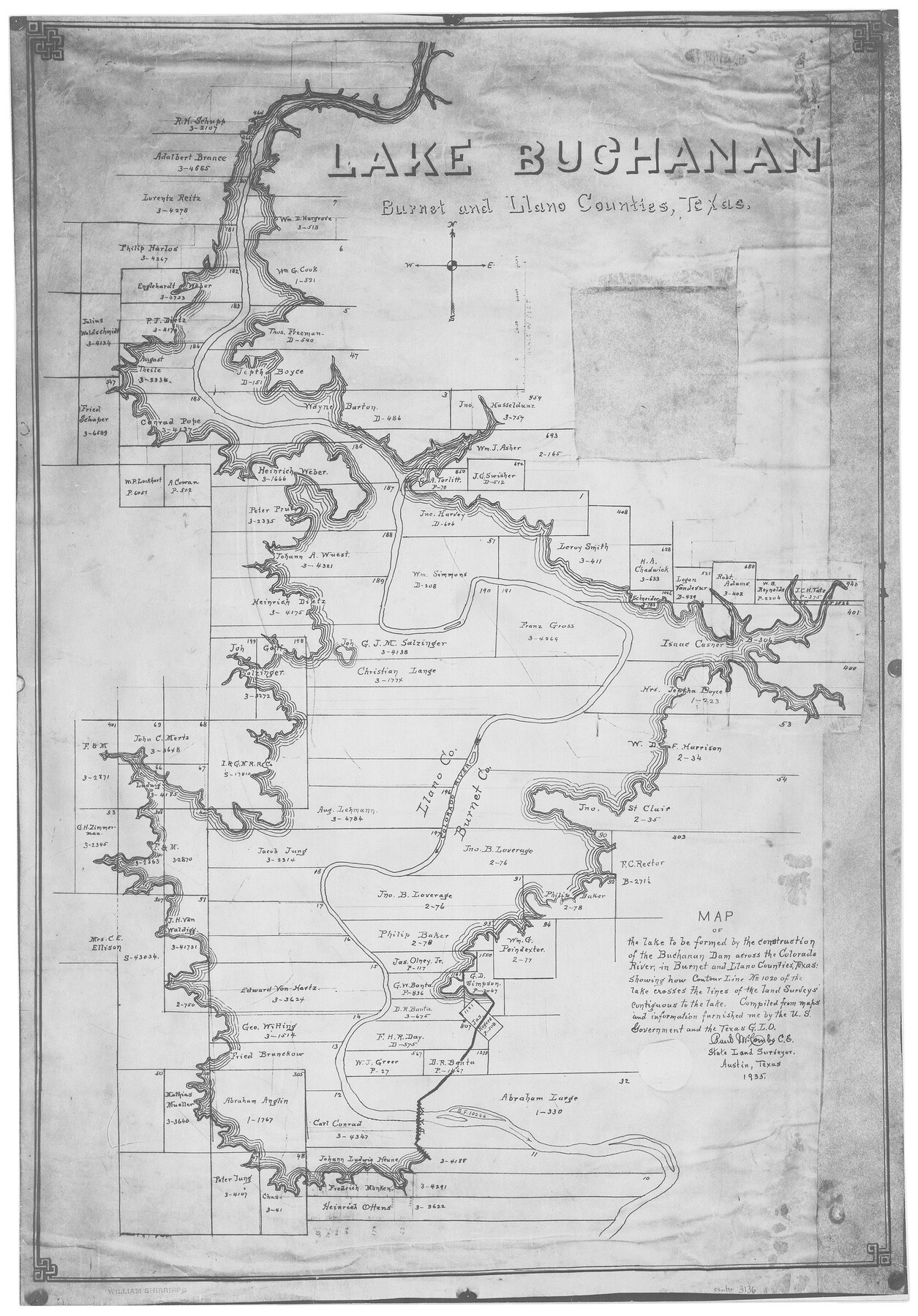 3136, Lake Buchanan, Burnet and Llano Counties, Texas, General Map Collection