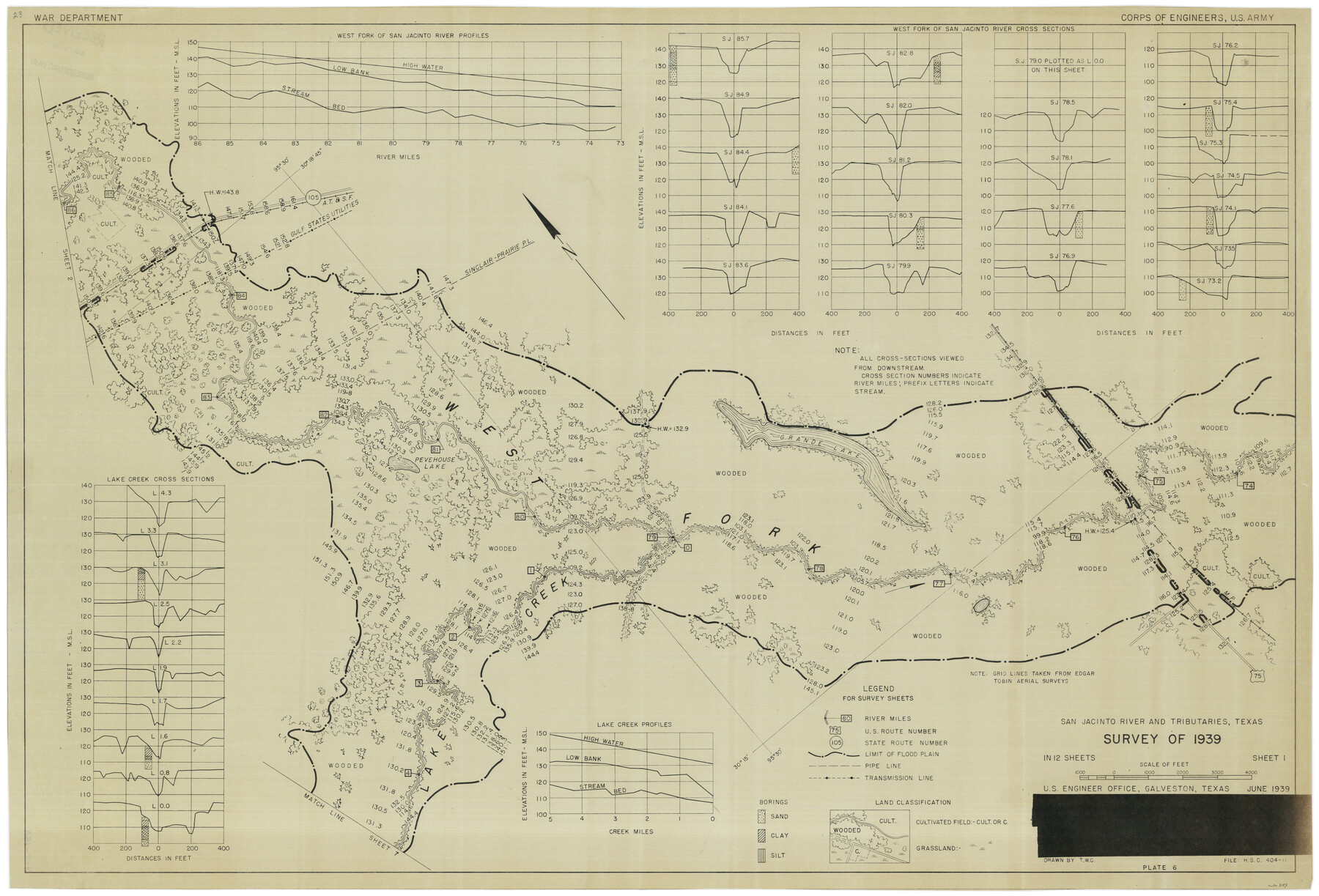 3153, San Jacinto River and Tributaries, Texas - Survey of 1939, General Map Collection