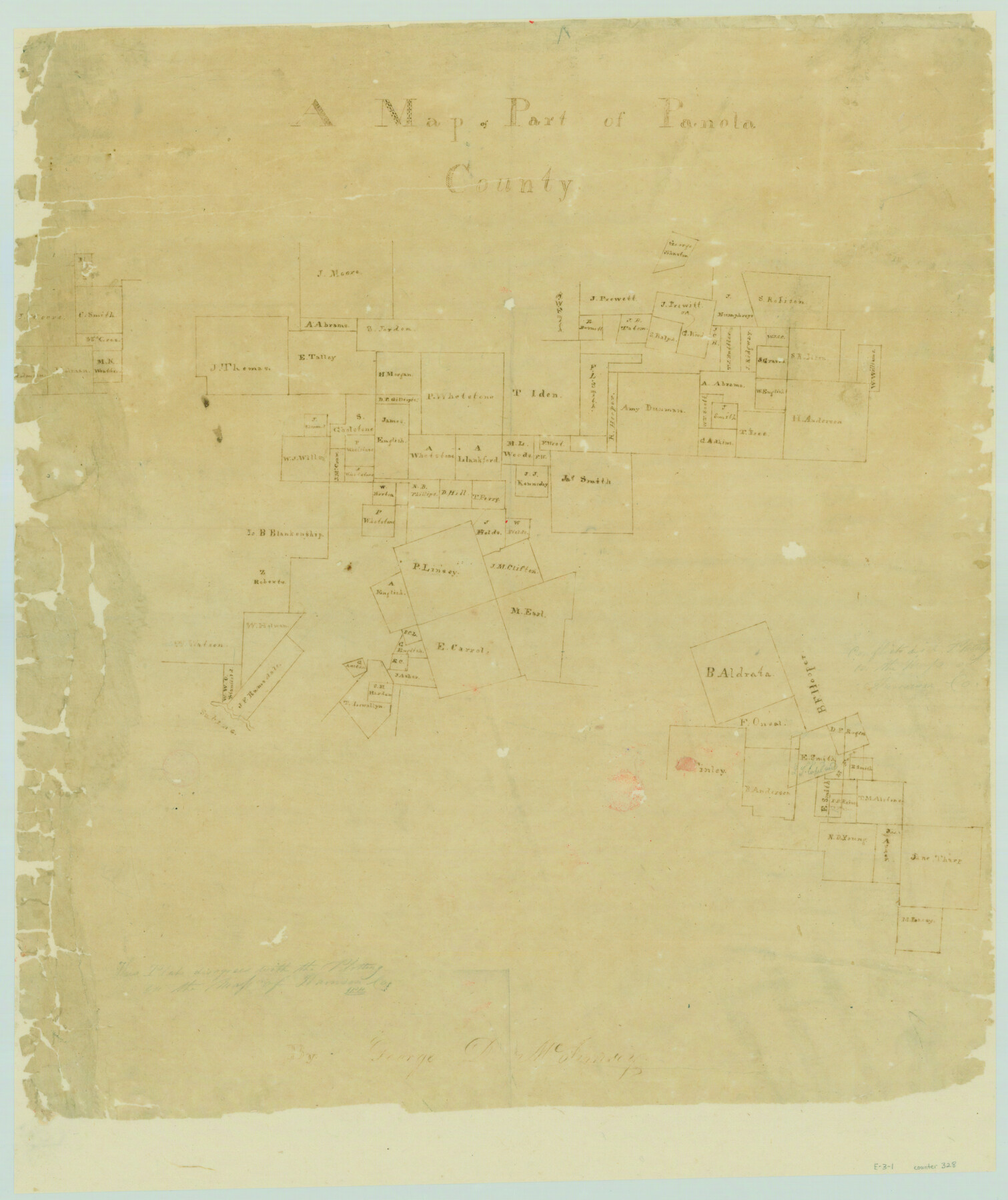 328, A Map of Part of Panola County [Judicial District], General Map Collection