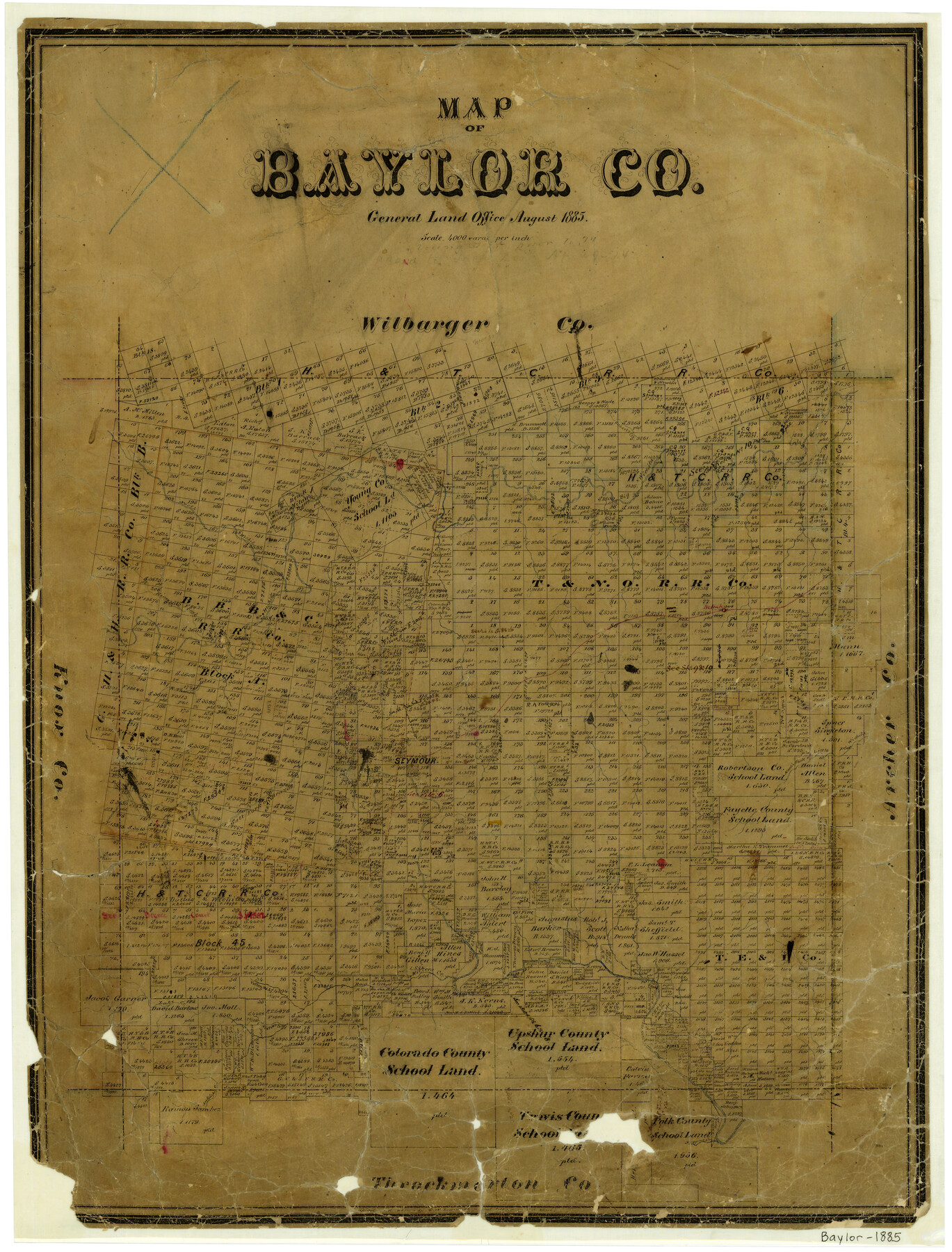3284, Map of Baylor County, General Map Collection