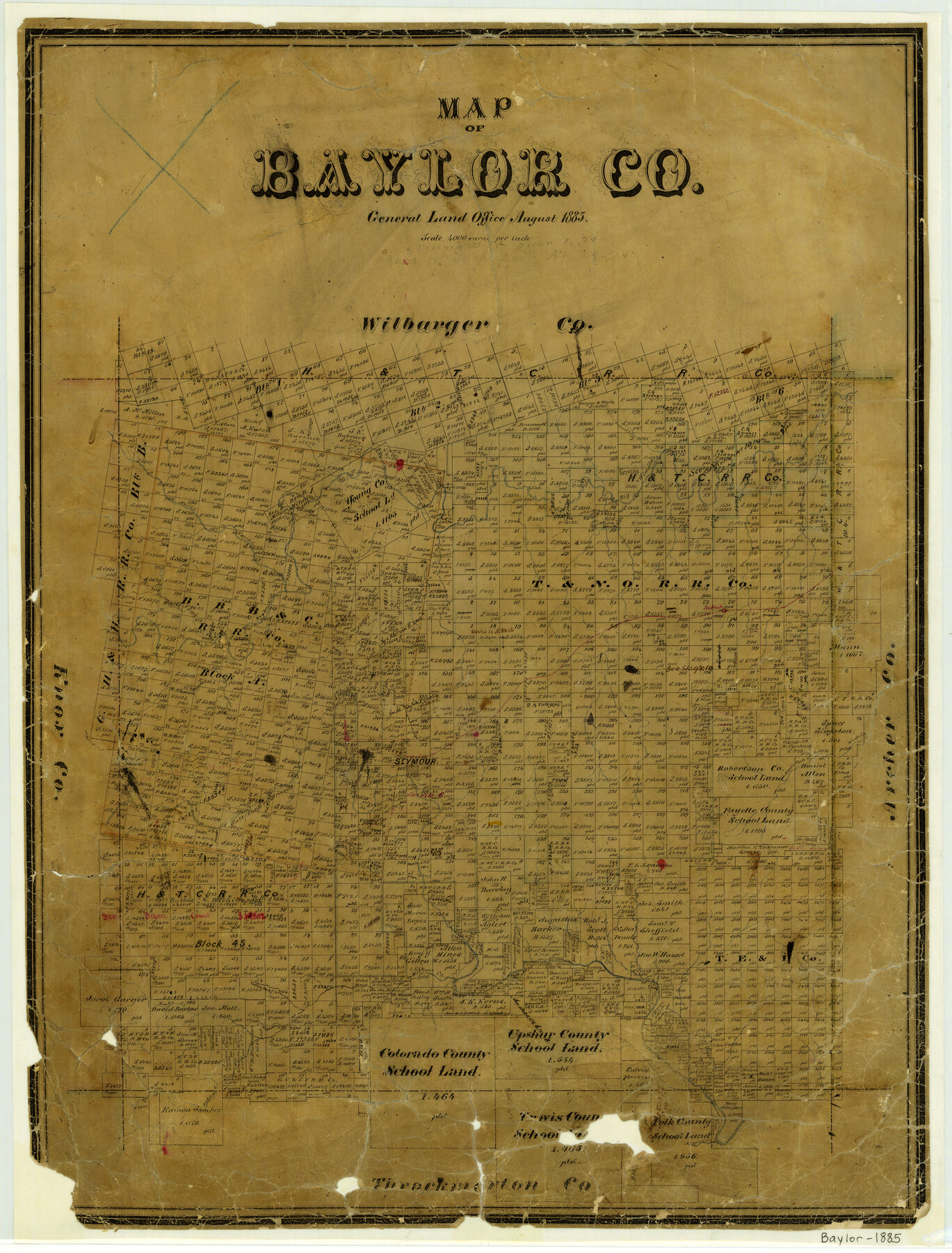 Map of Baylor County 3284, Map of Baylor County, General Map