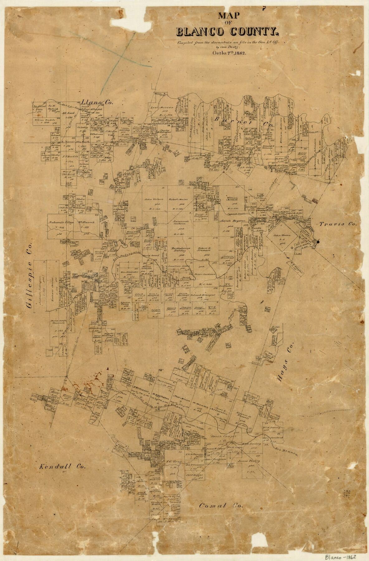 3303, Map of Blanco County, General Map Collection