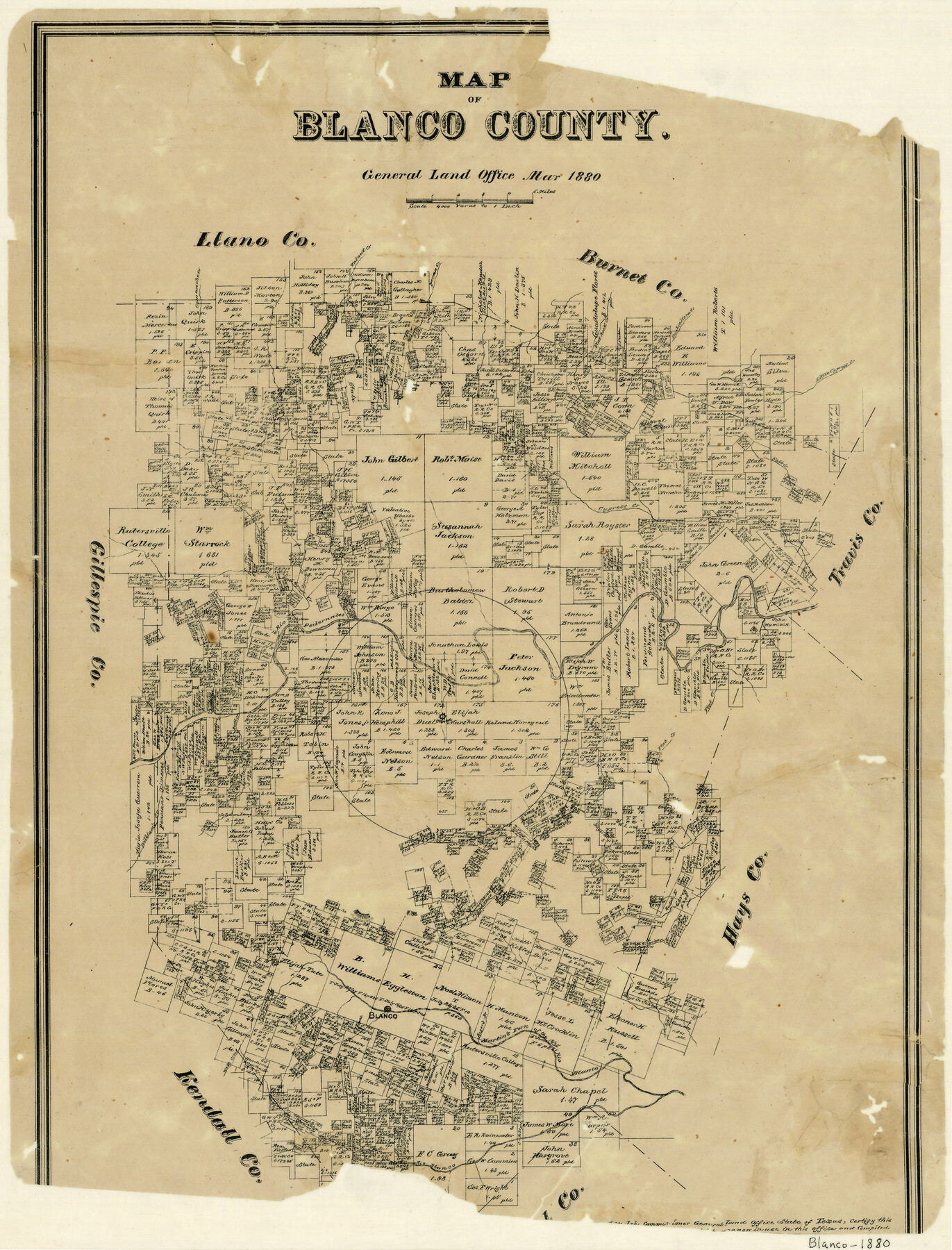 3306, Map of Blanco County, General Map Collection