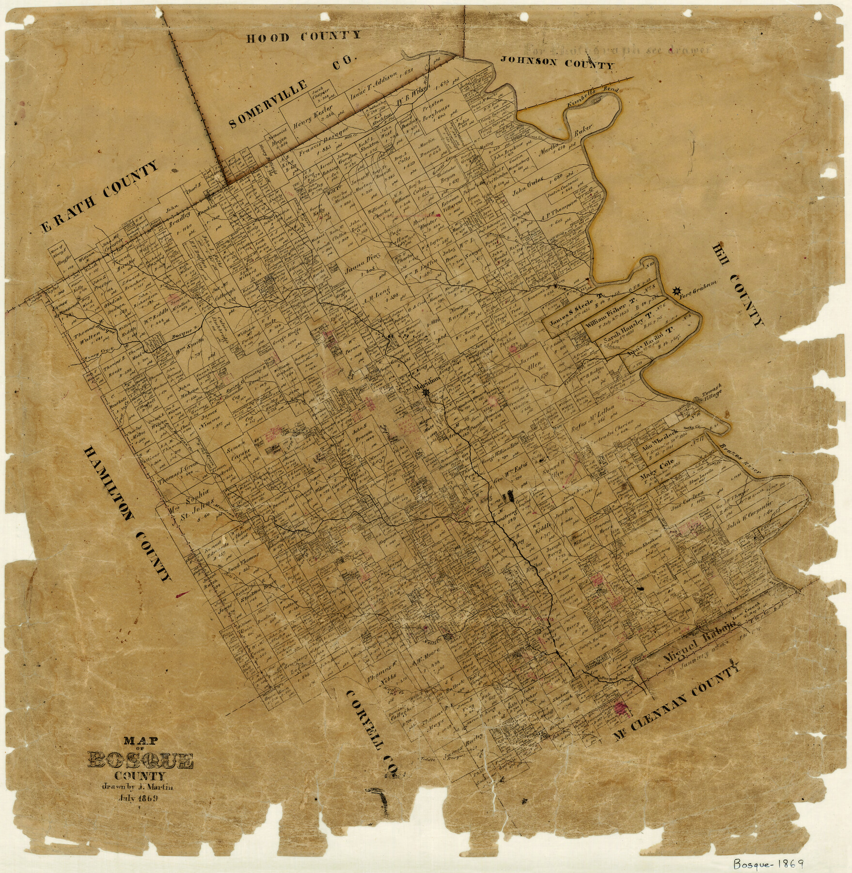 3313, Map of Bosque County, General Map Collection