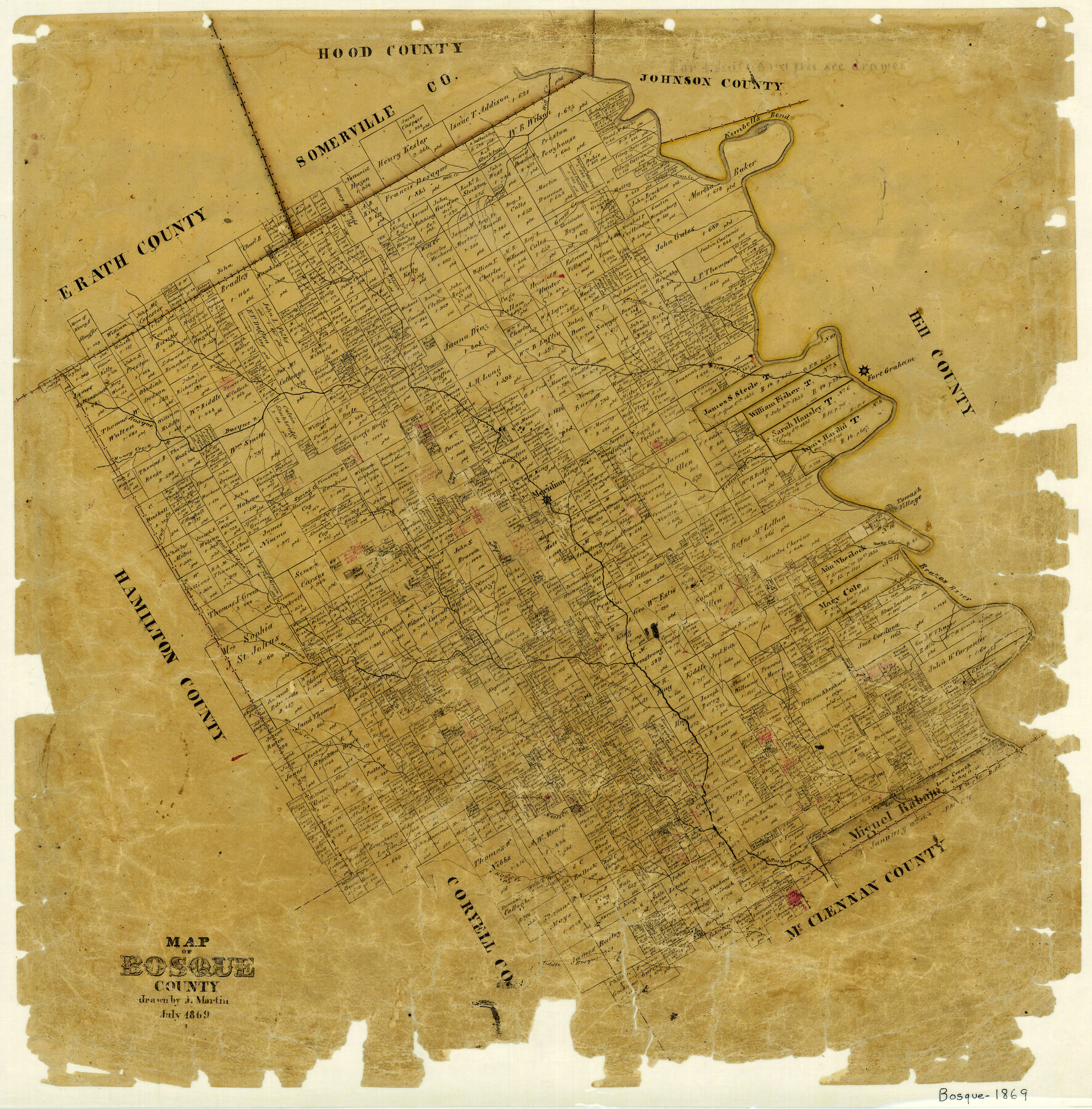 3313, Map of Bosque County, General Map Collection