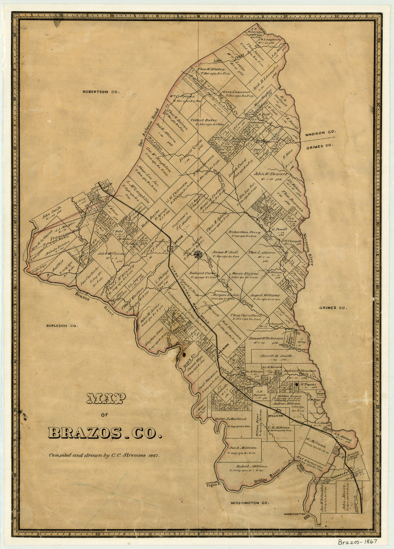 3327, Map of Brazos County, General Map Collection