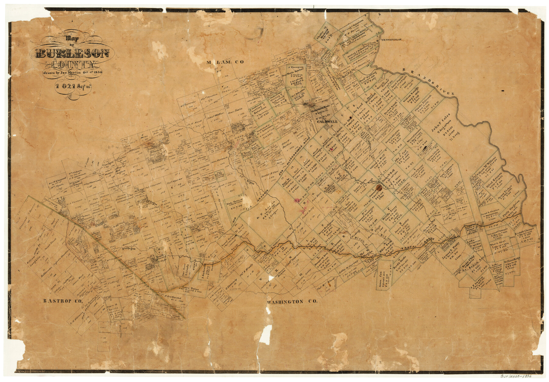 3345, Map of Burleson County, General Map Collection